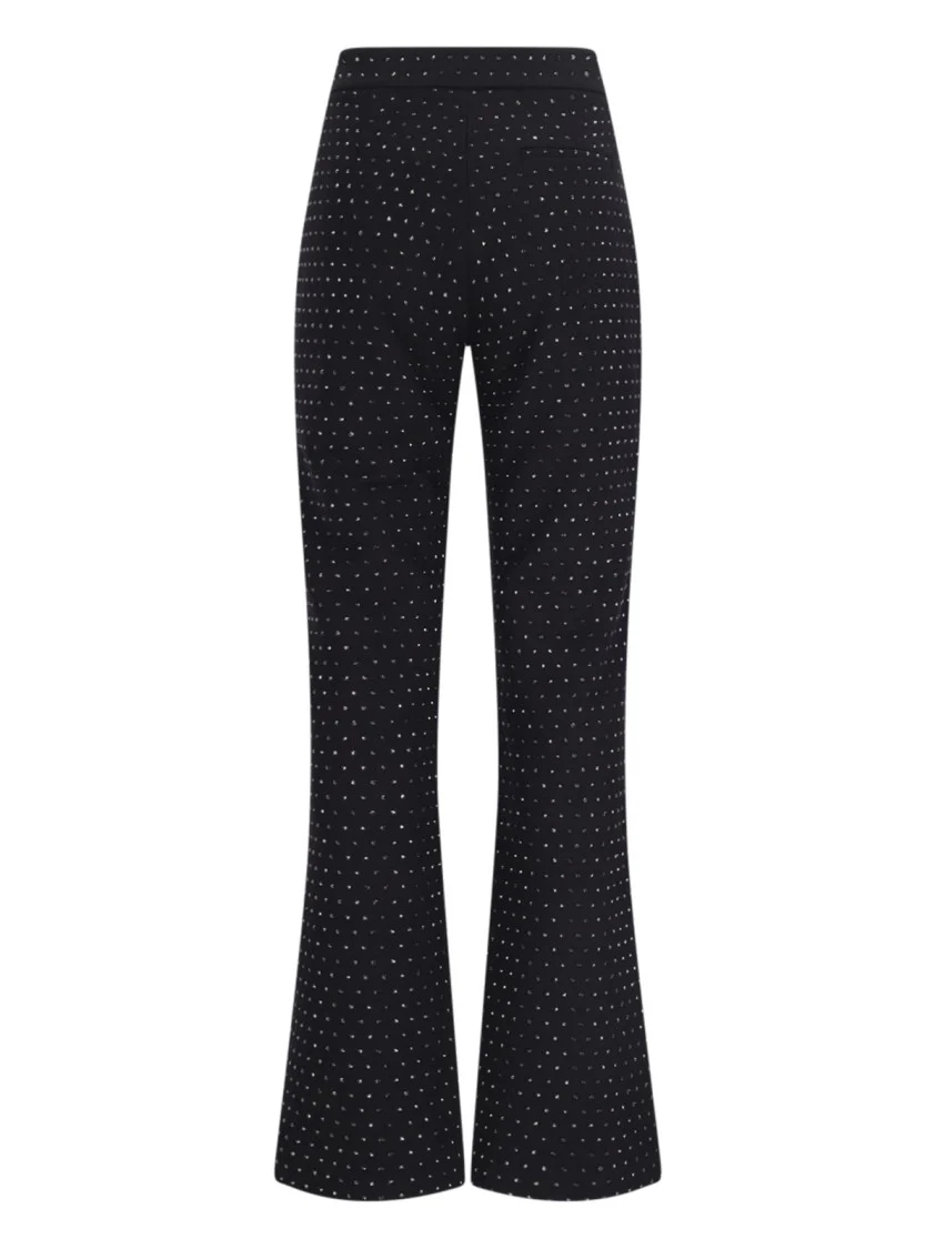 Rhinestone Trousers In Black Fabric