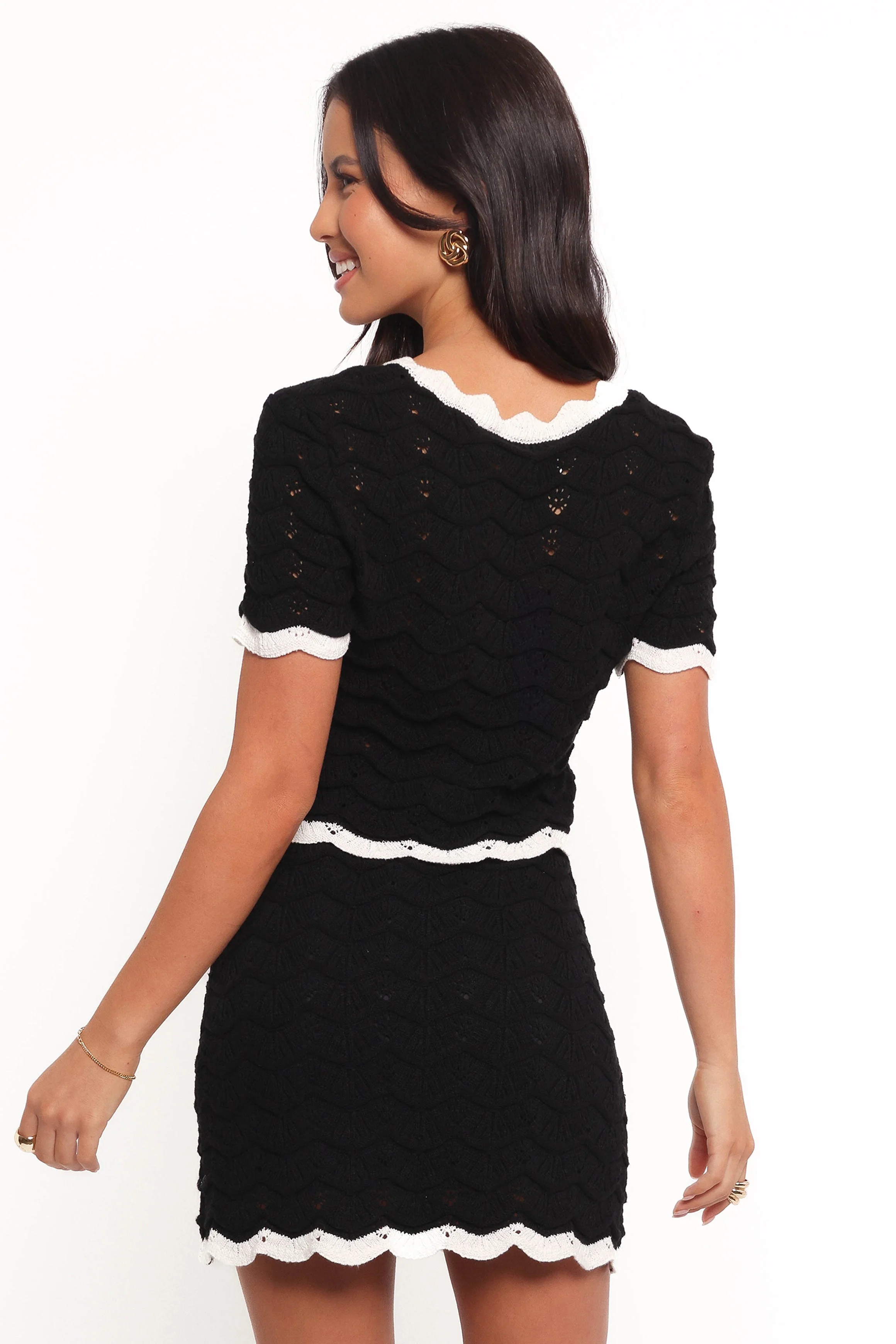 Madalyn Knit Skirt Set - Black