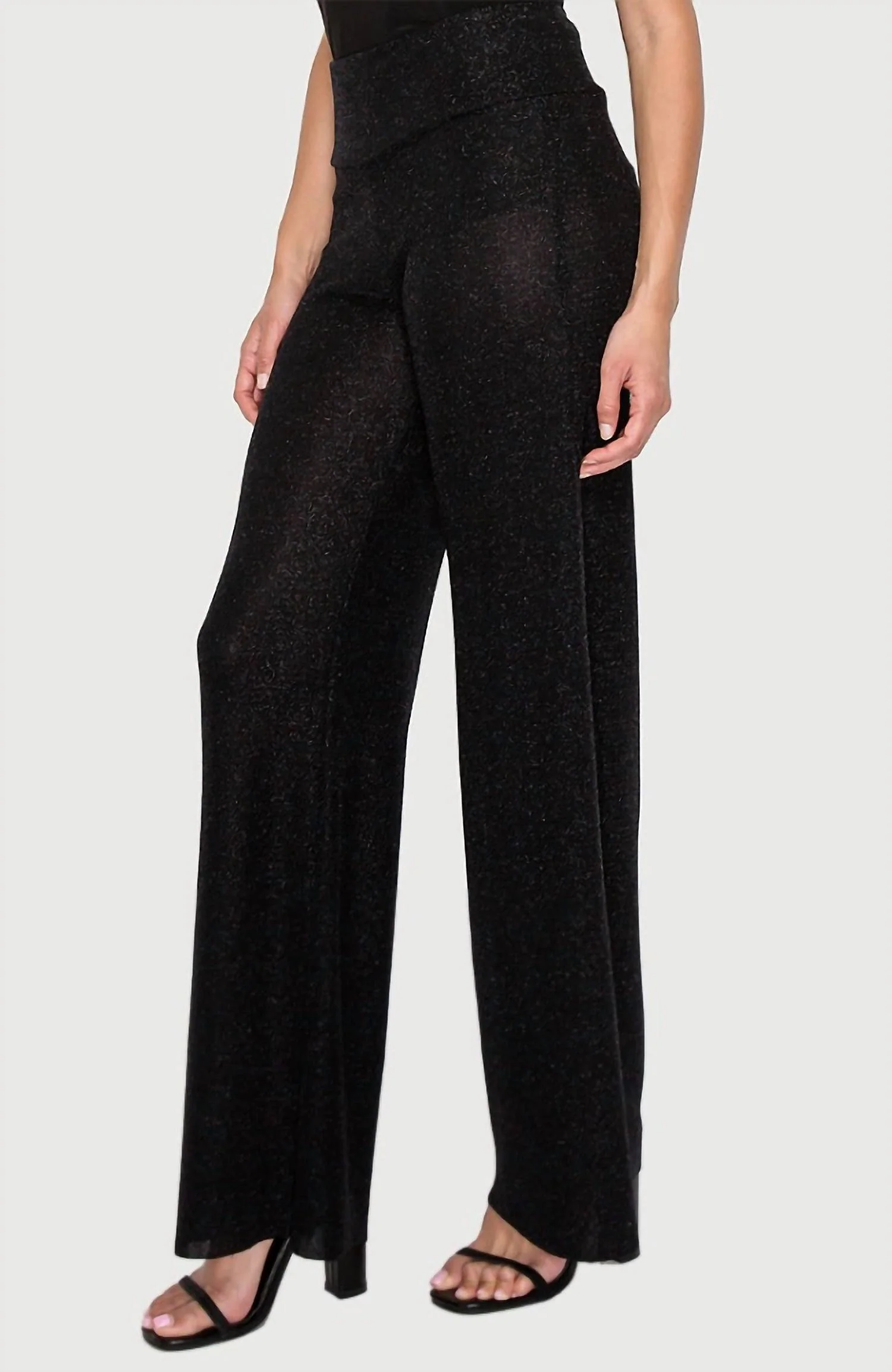 Shimmer Wide Leg Pant In Black