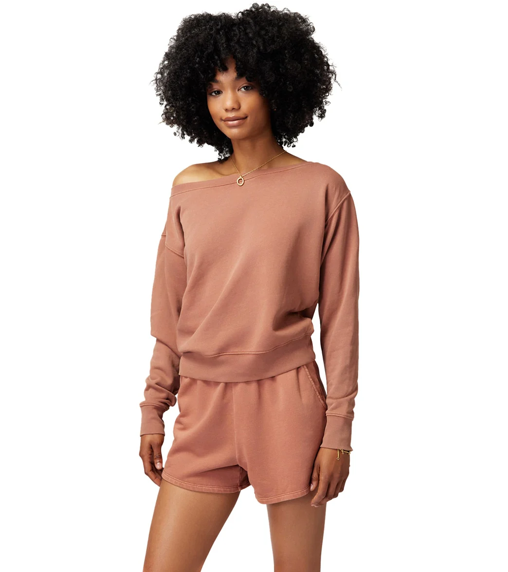 Spiritual Gangster Vida Off Shoulder Long Sleeve Top