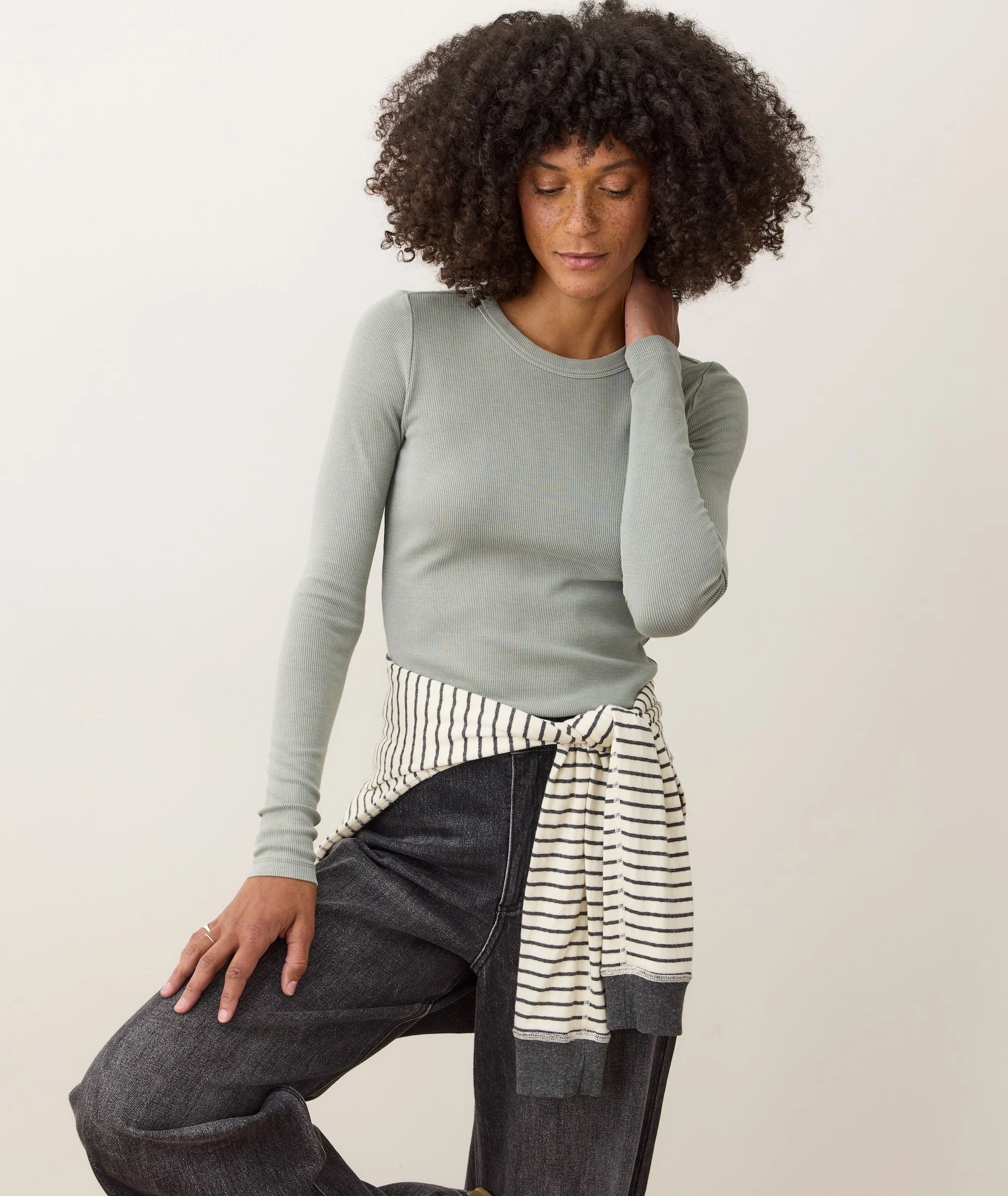 Lexi Rib Sun-In Longsleeve Crew Tee