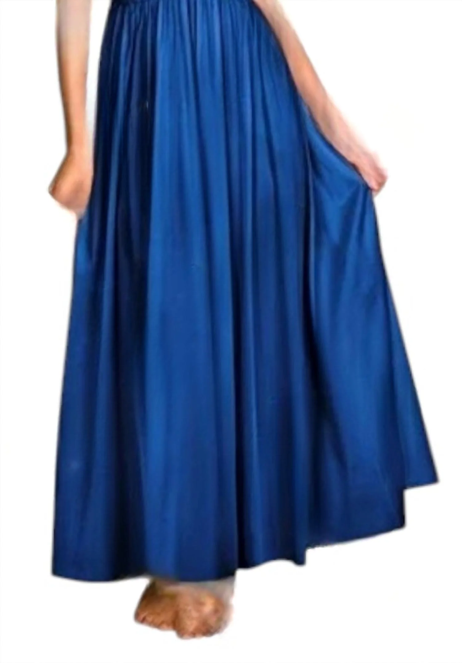 Silhouette 53 Inch Sleeveless Long Gown In Navy