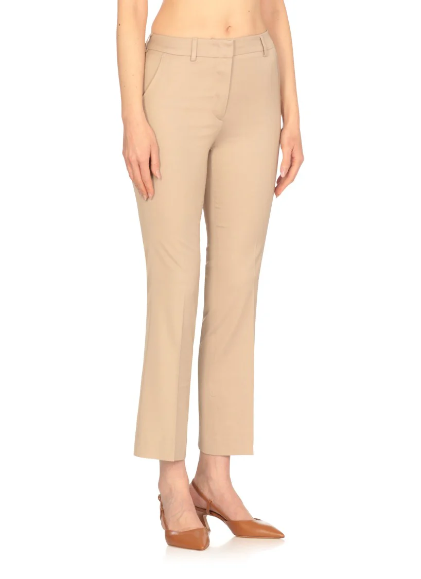 Beige Tailored Viscose Pants