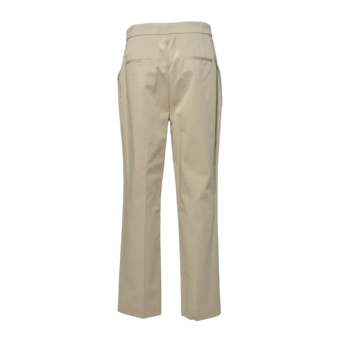 Beige Straight Trousers