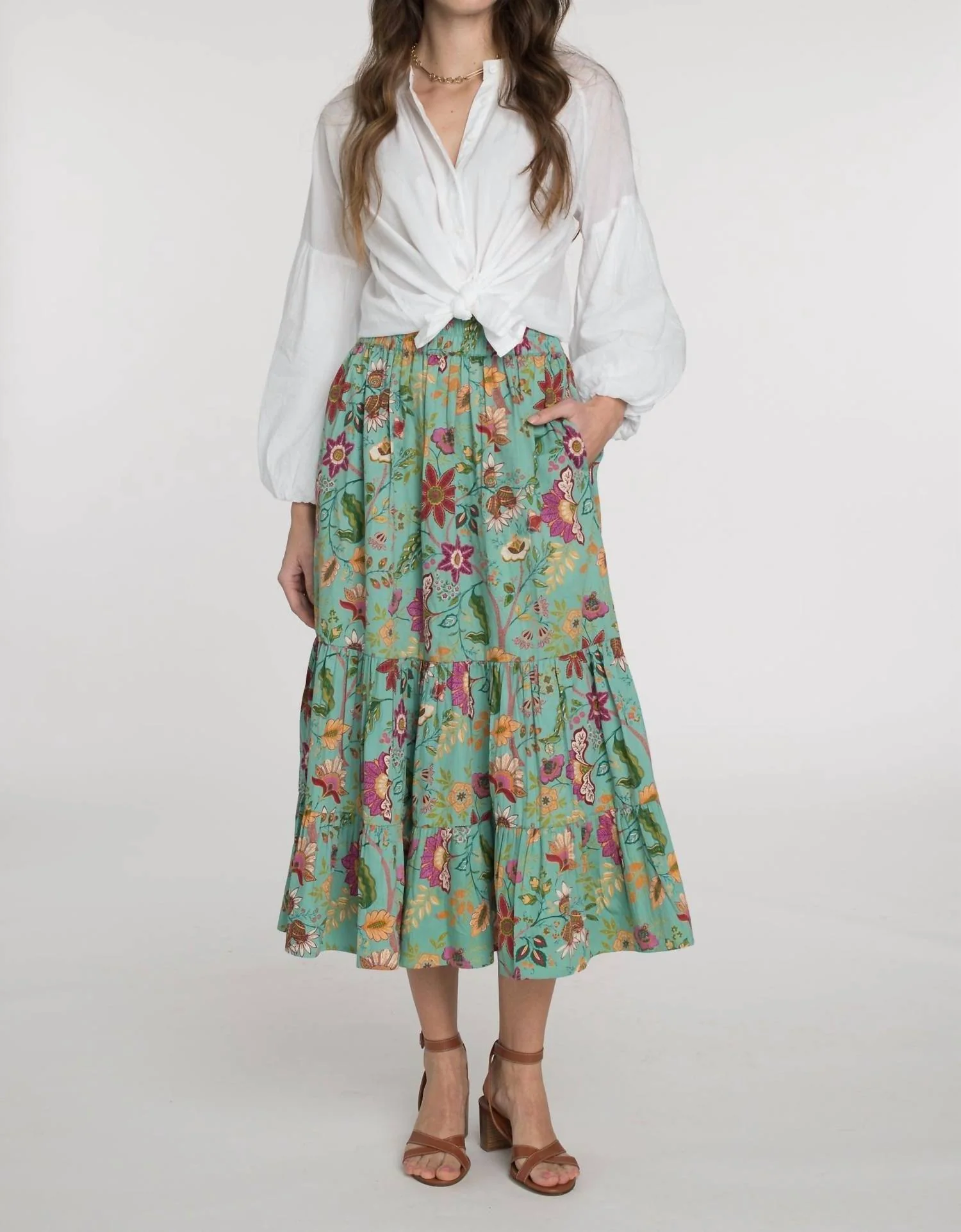 Surrey Midi Skirt In Exotic Flower