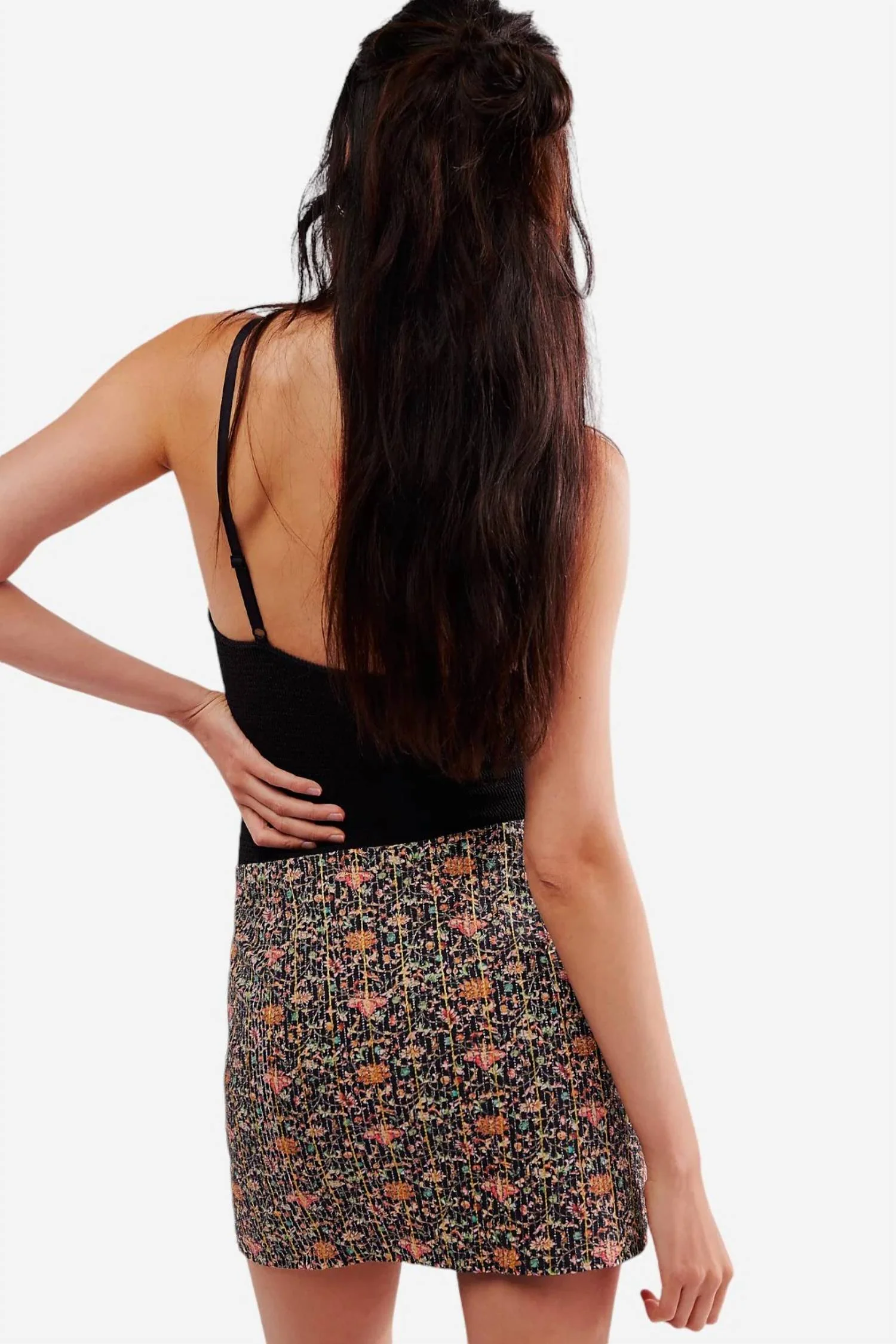 Embellished Mini Skirt In Black