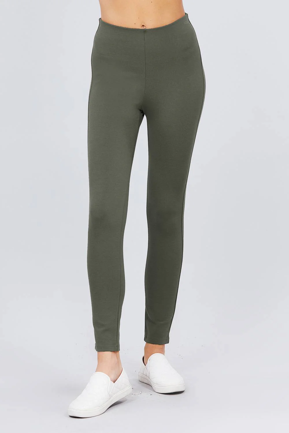 FASHNZFAB Waist Elastic Band Ponte Pants