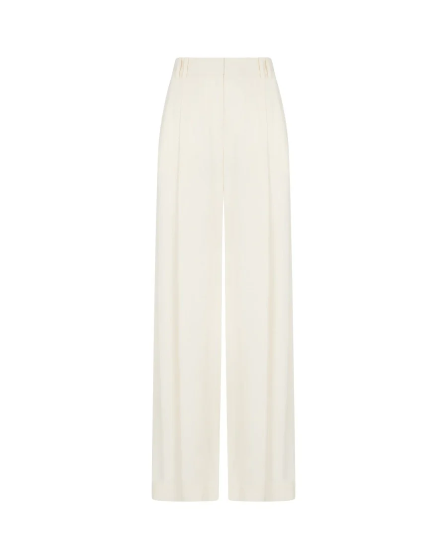 Serena Trouser With Georgette Trim - Cream