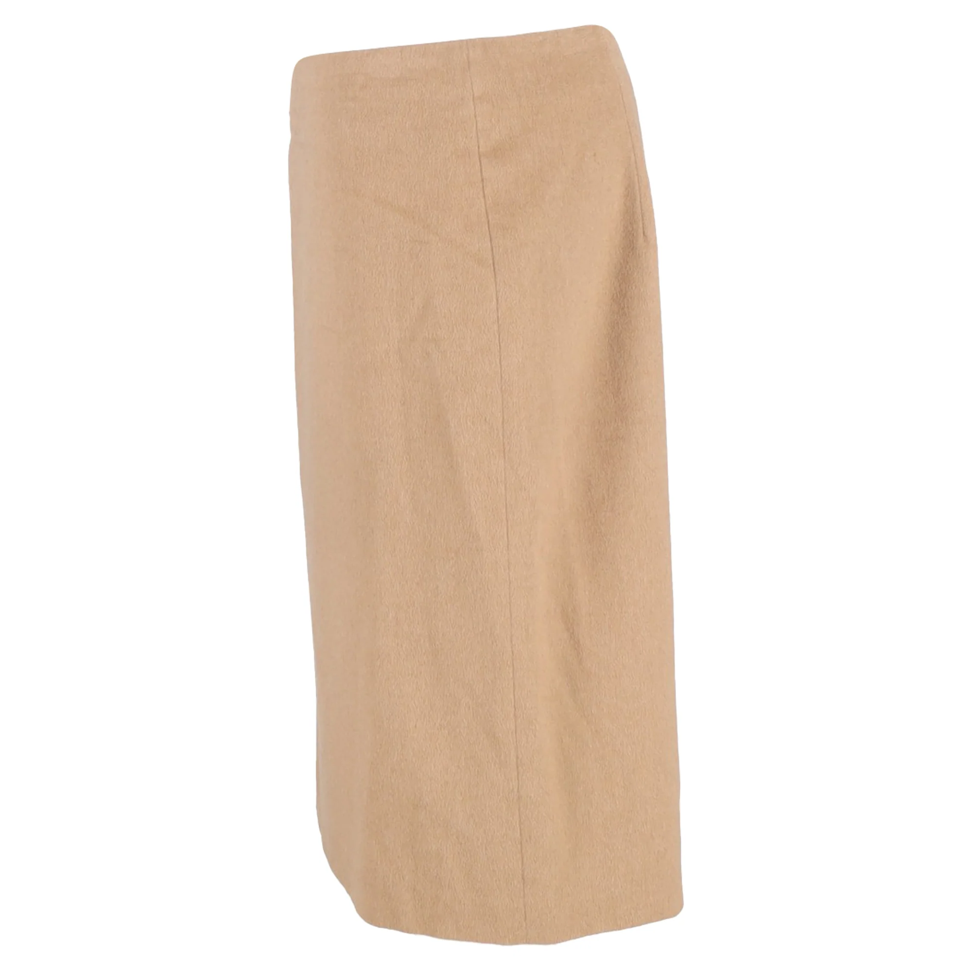 Max Mara Midi Pencil Skirt in Brown Wool