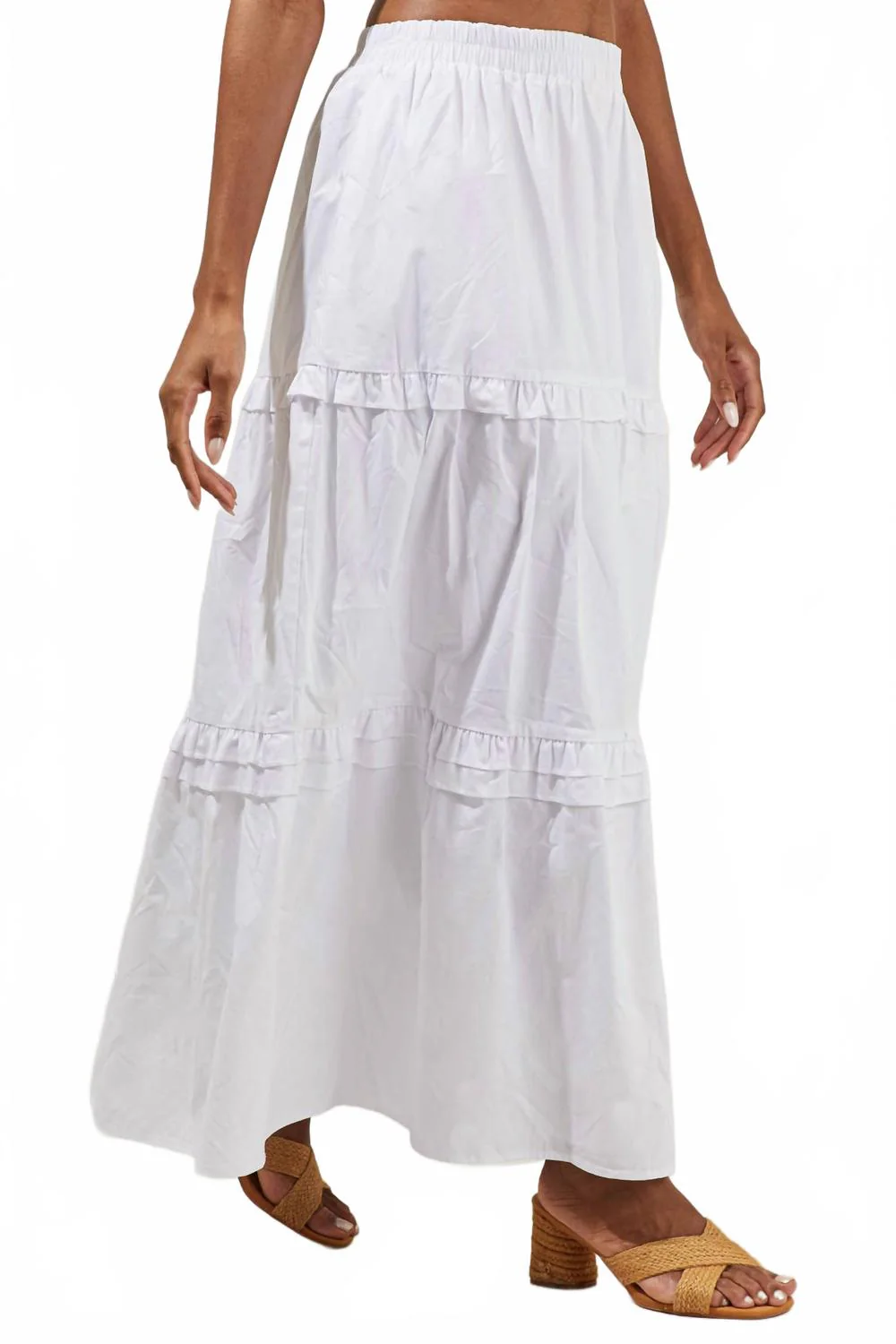Isabel Ruffle Maxi Skirt In White