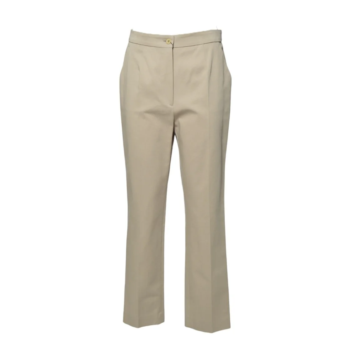 Beige Straight Trousers