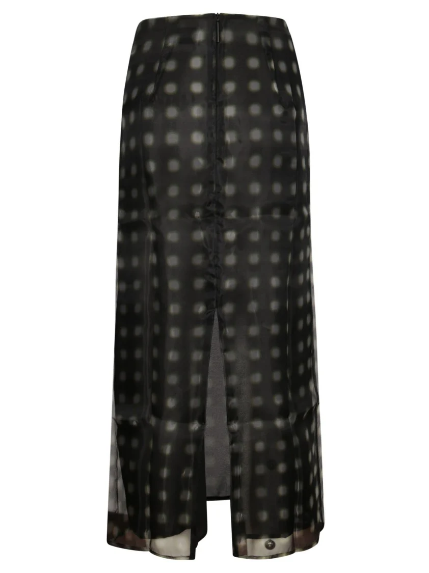 Semi-Transparent Design Midi Skirt