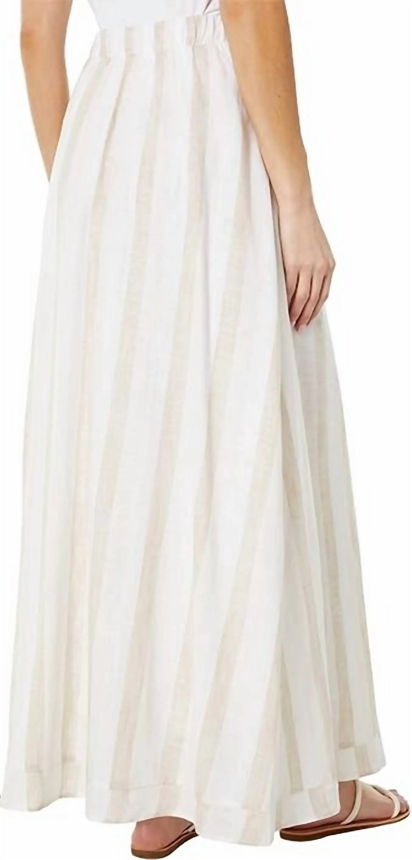 Sunset Stripe Maxi Skirt In Macadamia