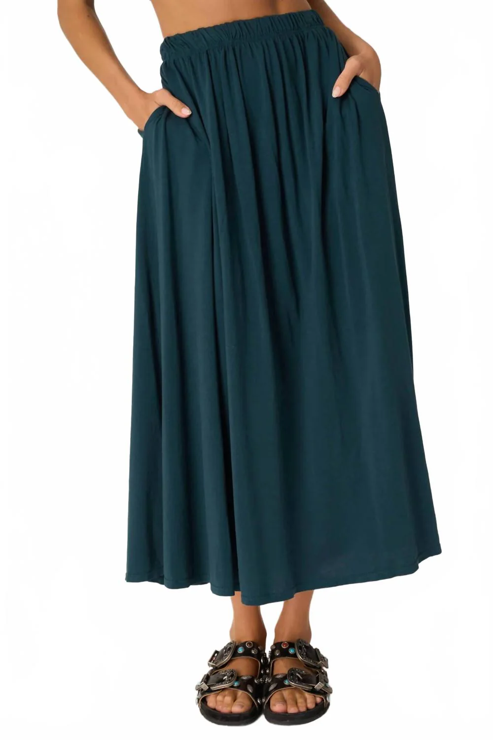 Mykonos Volume Skirt In Oceanic Teal