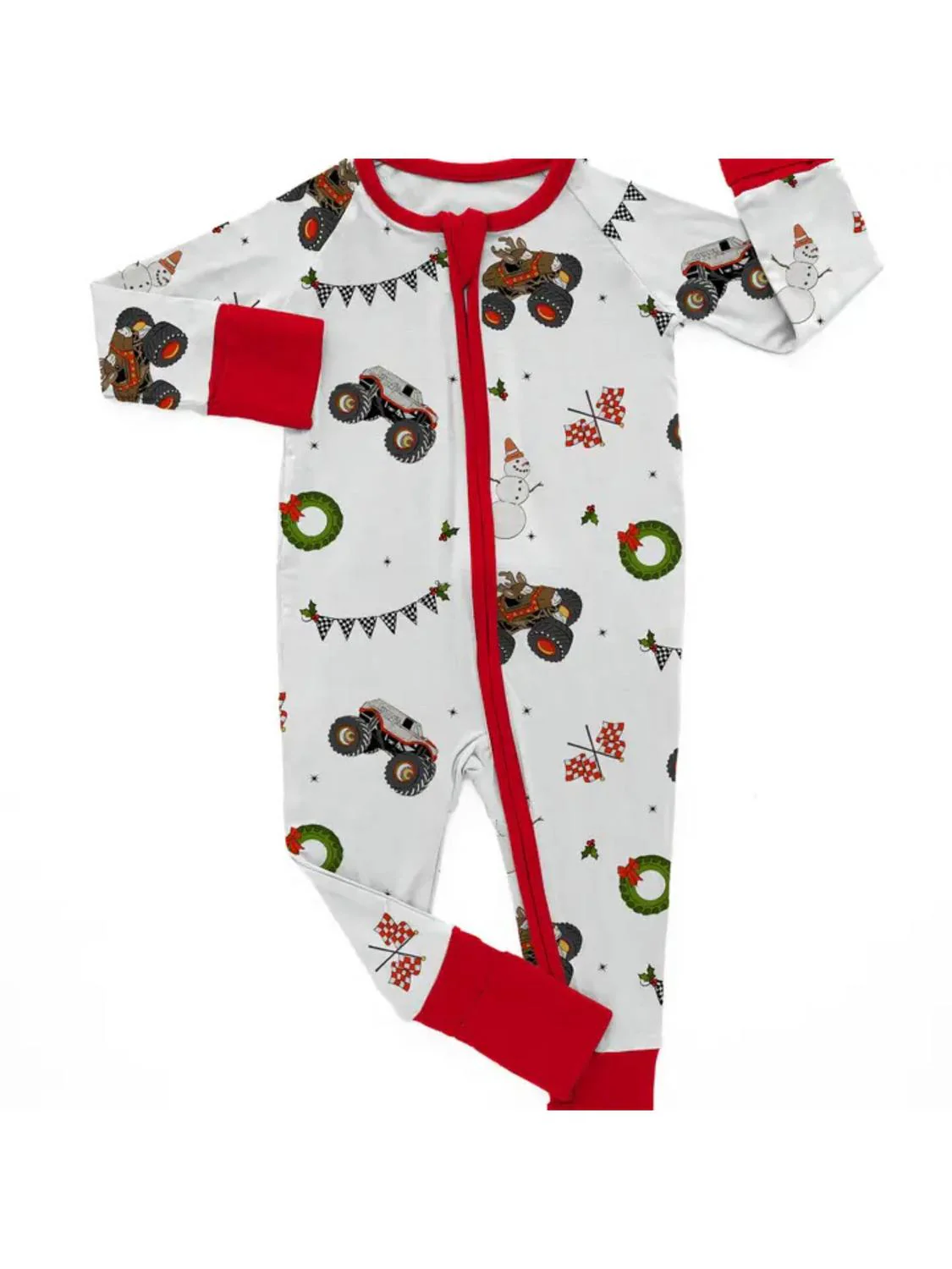 Infant Winter Jam 2-Way Zipper Sleeper In White