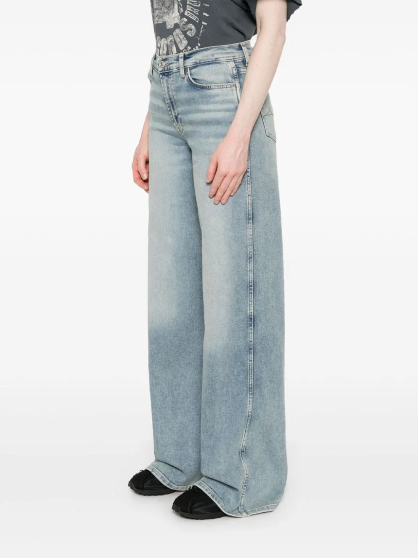 Wide-Leg Light Blue Jeans With Classic Five-Pocket Design