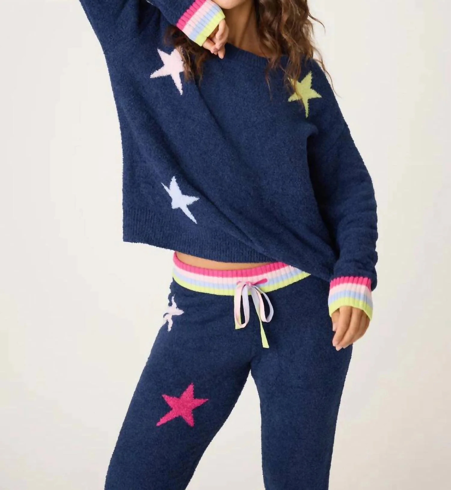 Marshmallow Star Party Top In Navy