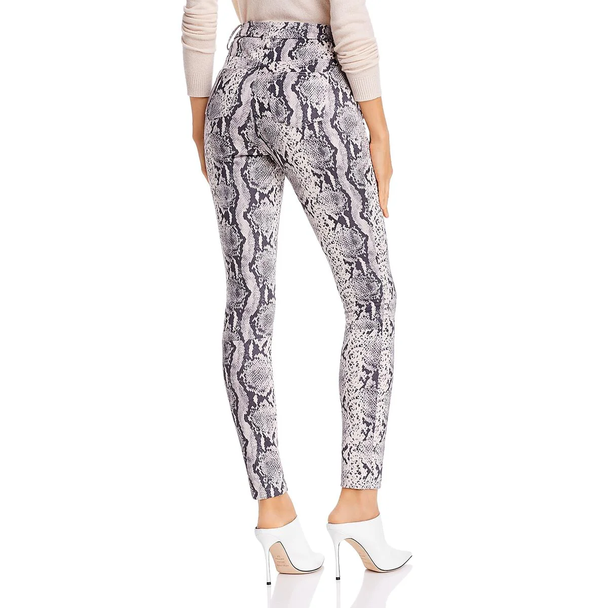 Womens Snake Print Ankle Skinny Pants