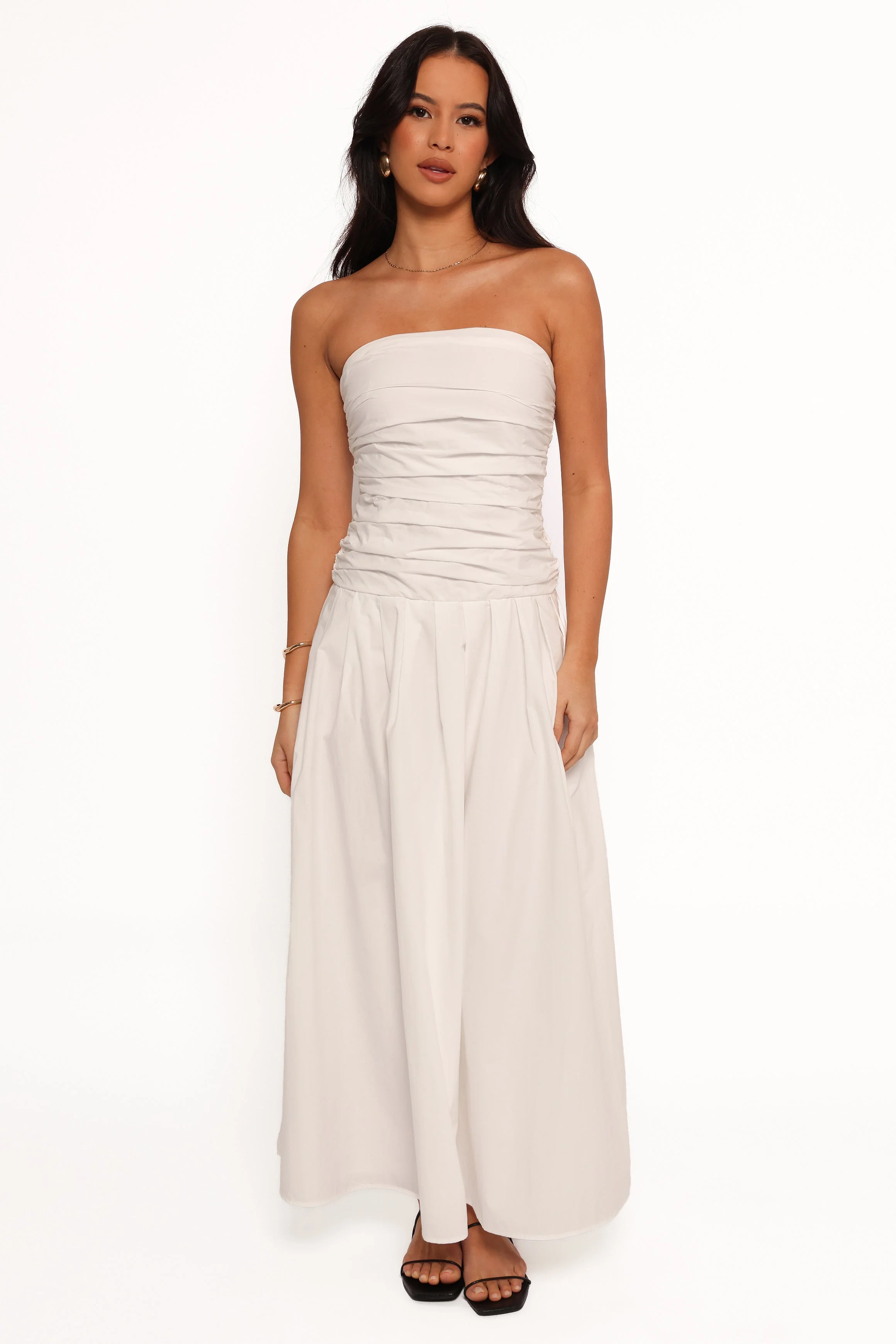Nell Strapless Maxi Dress - White