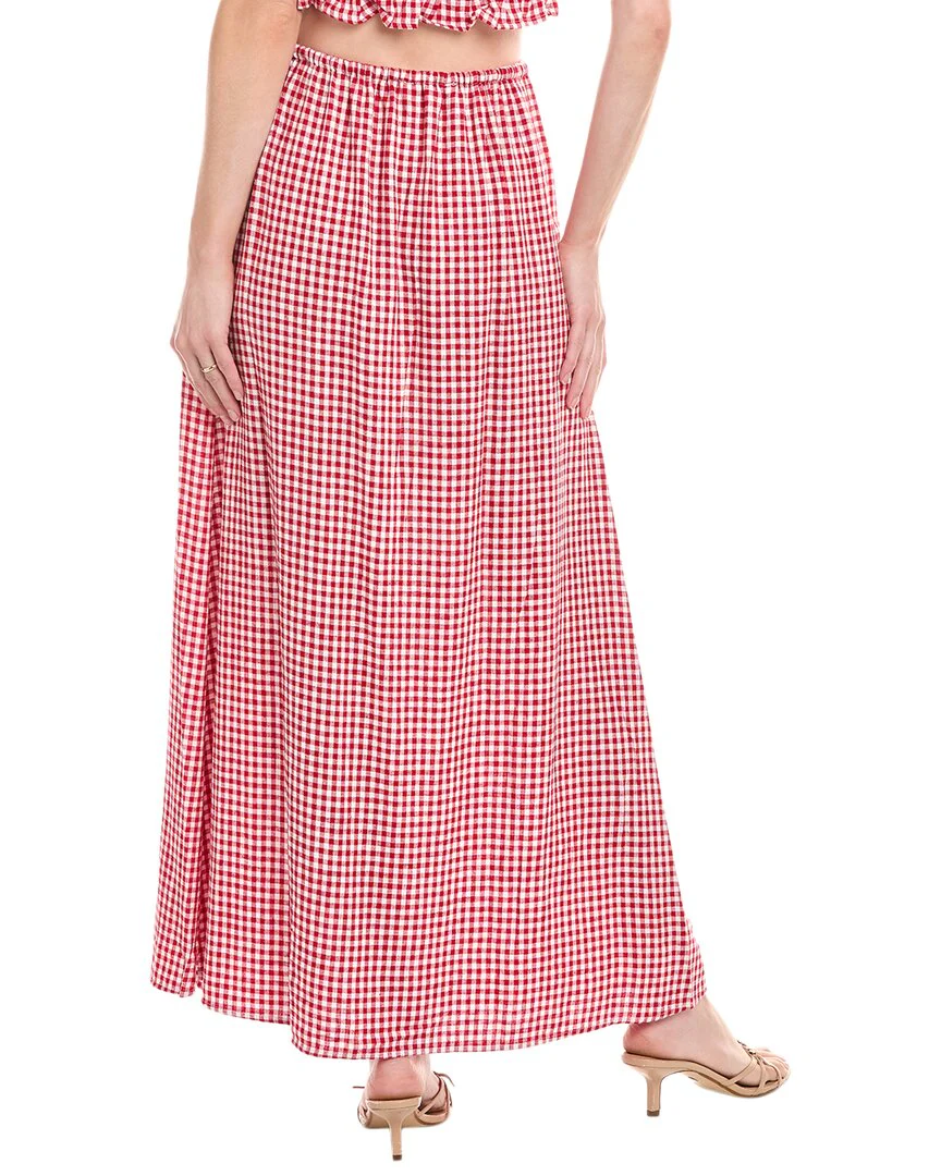 WeWoreWhat Linen-Blend Midi Skirt