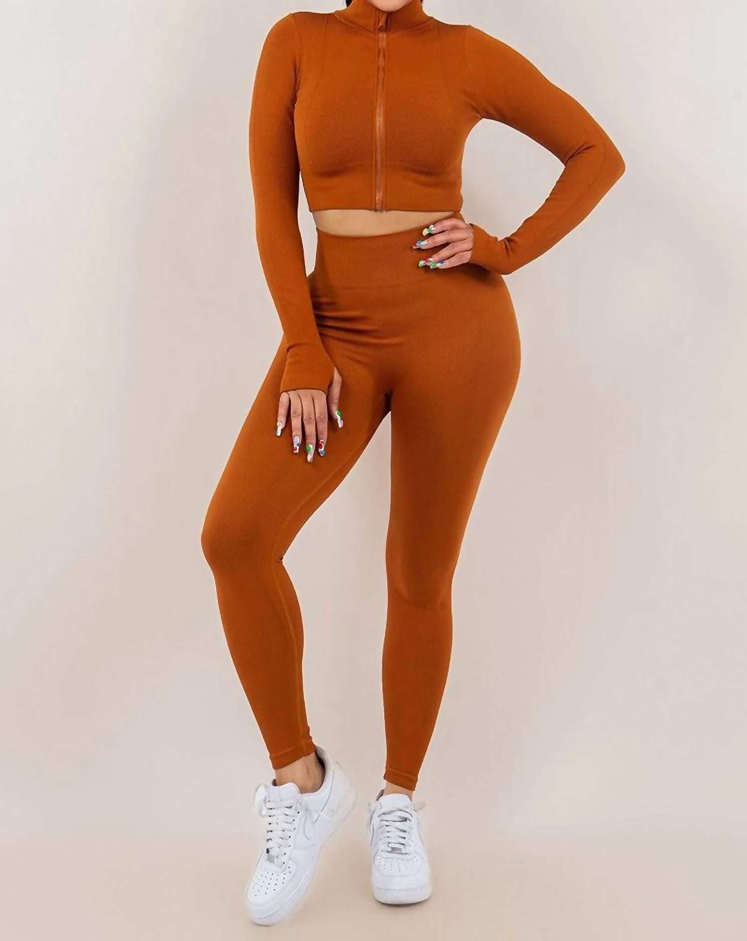 Top And Pants Loungin Set In Camel