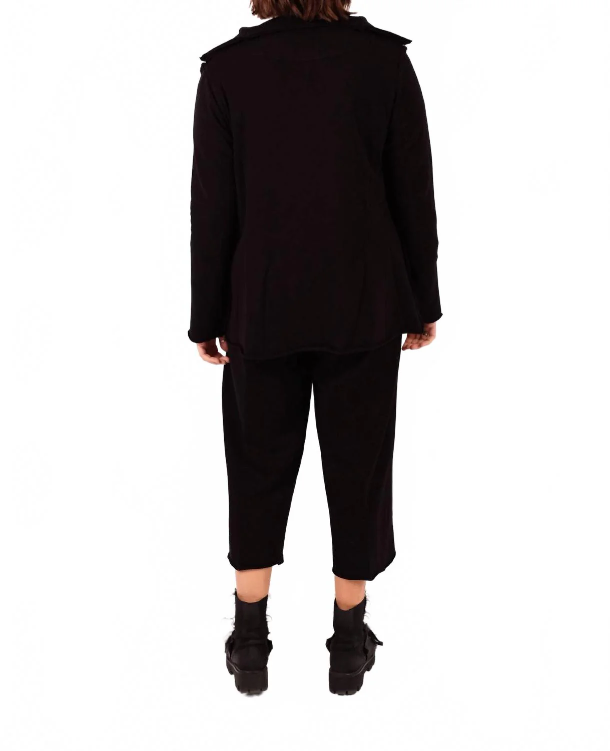 Rib Out Pull On Jacket In Black