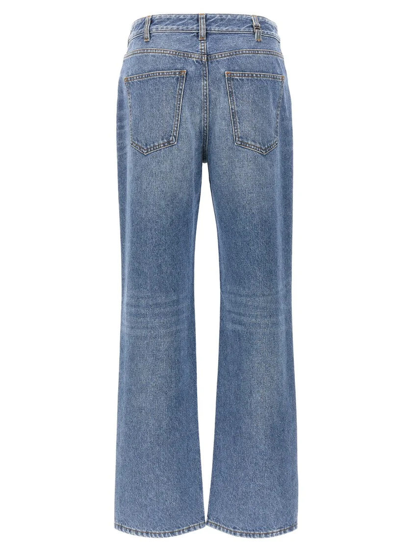 High-Waisted Denim Jeans With 5-Pocket Design