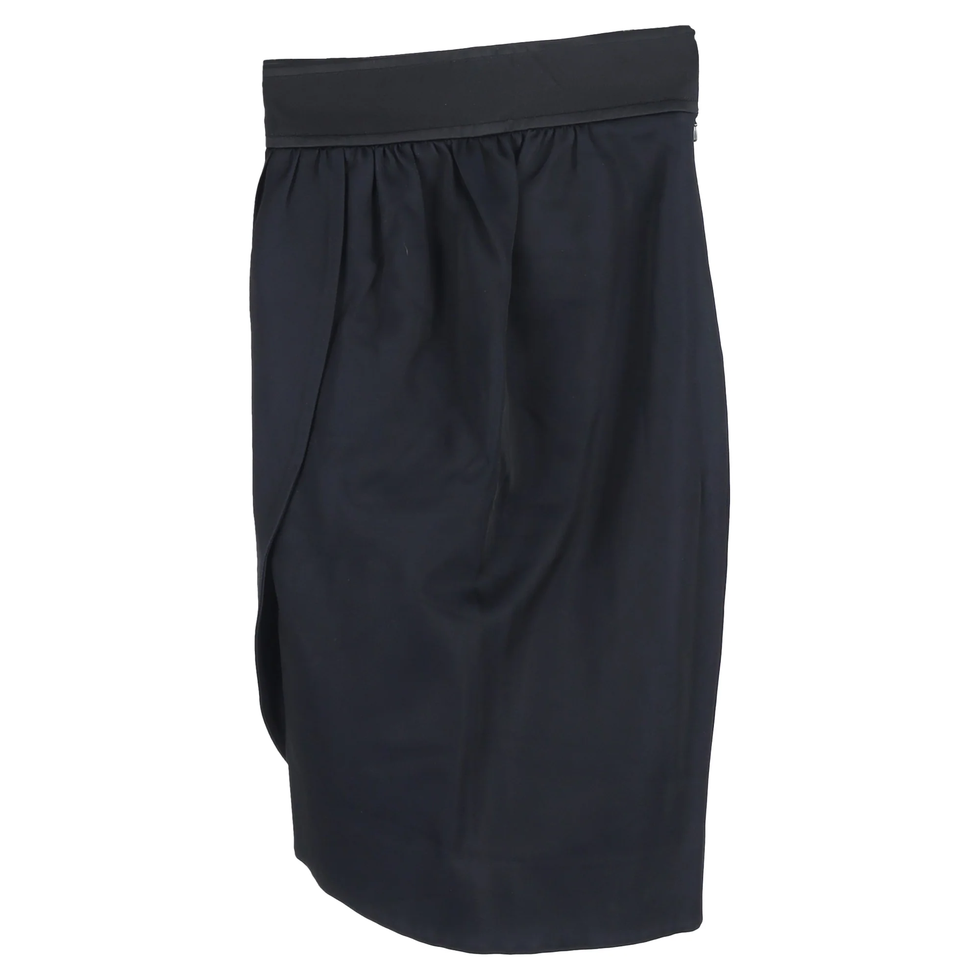 Temperley London Tulip Shape Midi Pencil Skirt in Black Satin