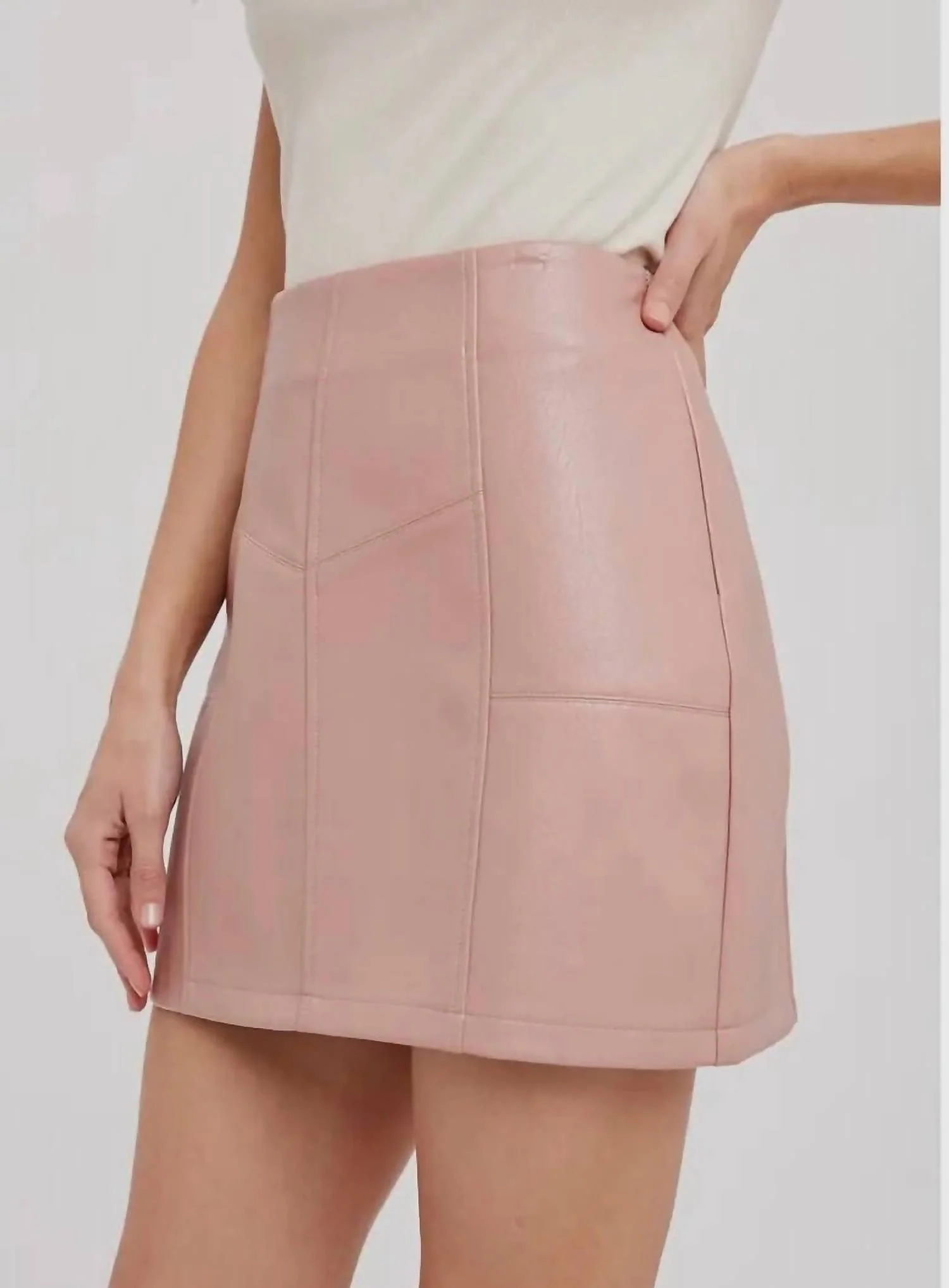 Shiloh Pleather Skirt In Pink