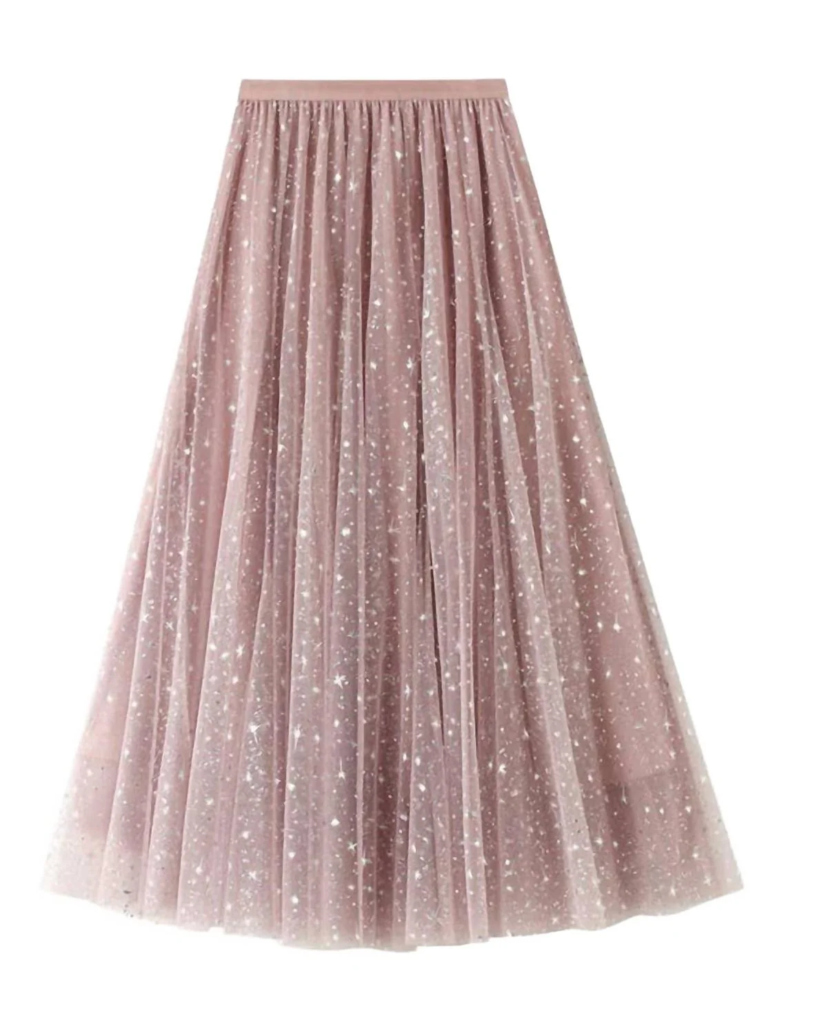Women's Star Sparkles Midi Skirt In Pink