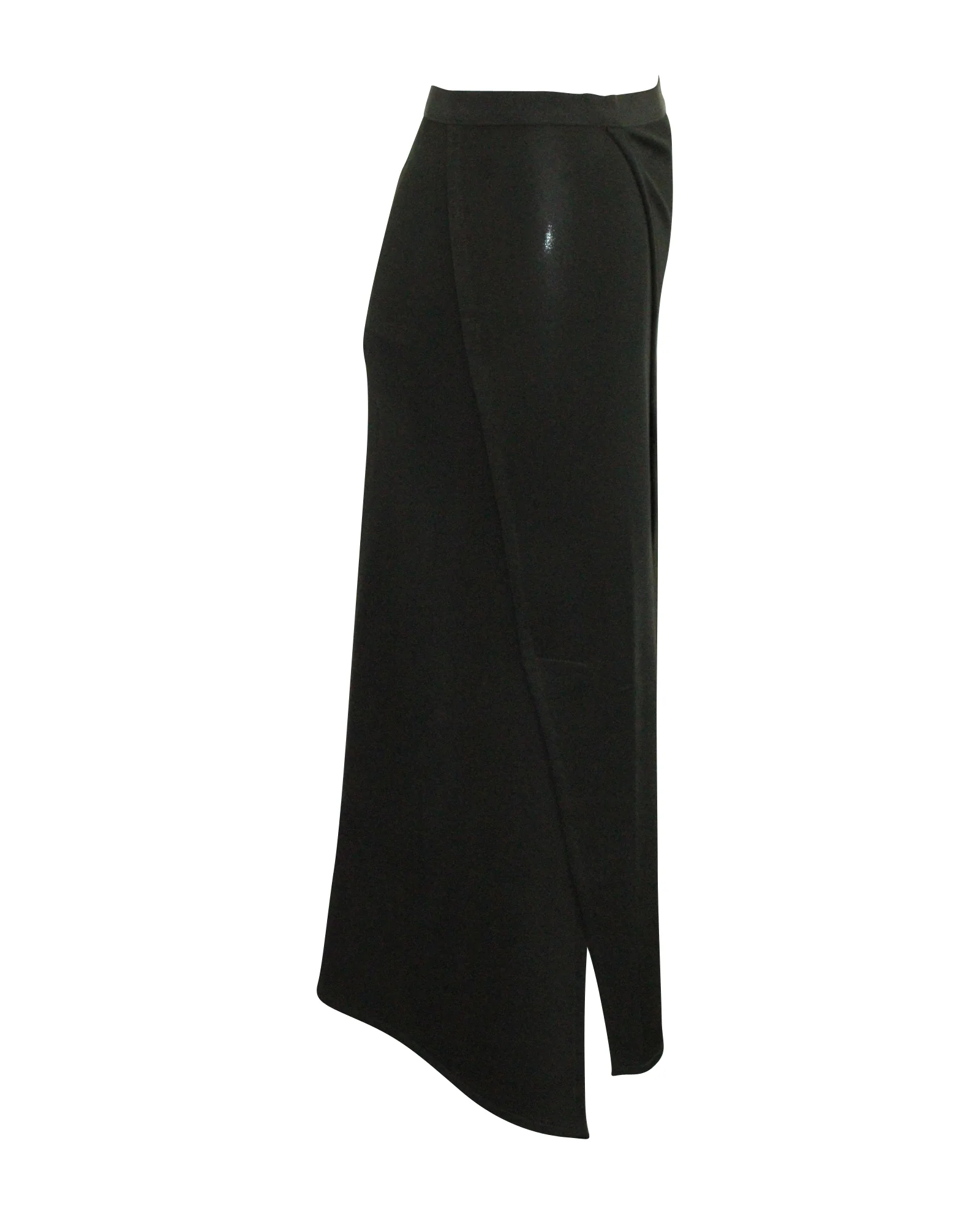 Helmut Lang Staggered Seam Skirt In Black Viscose