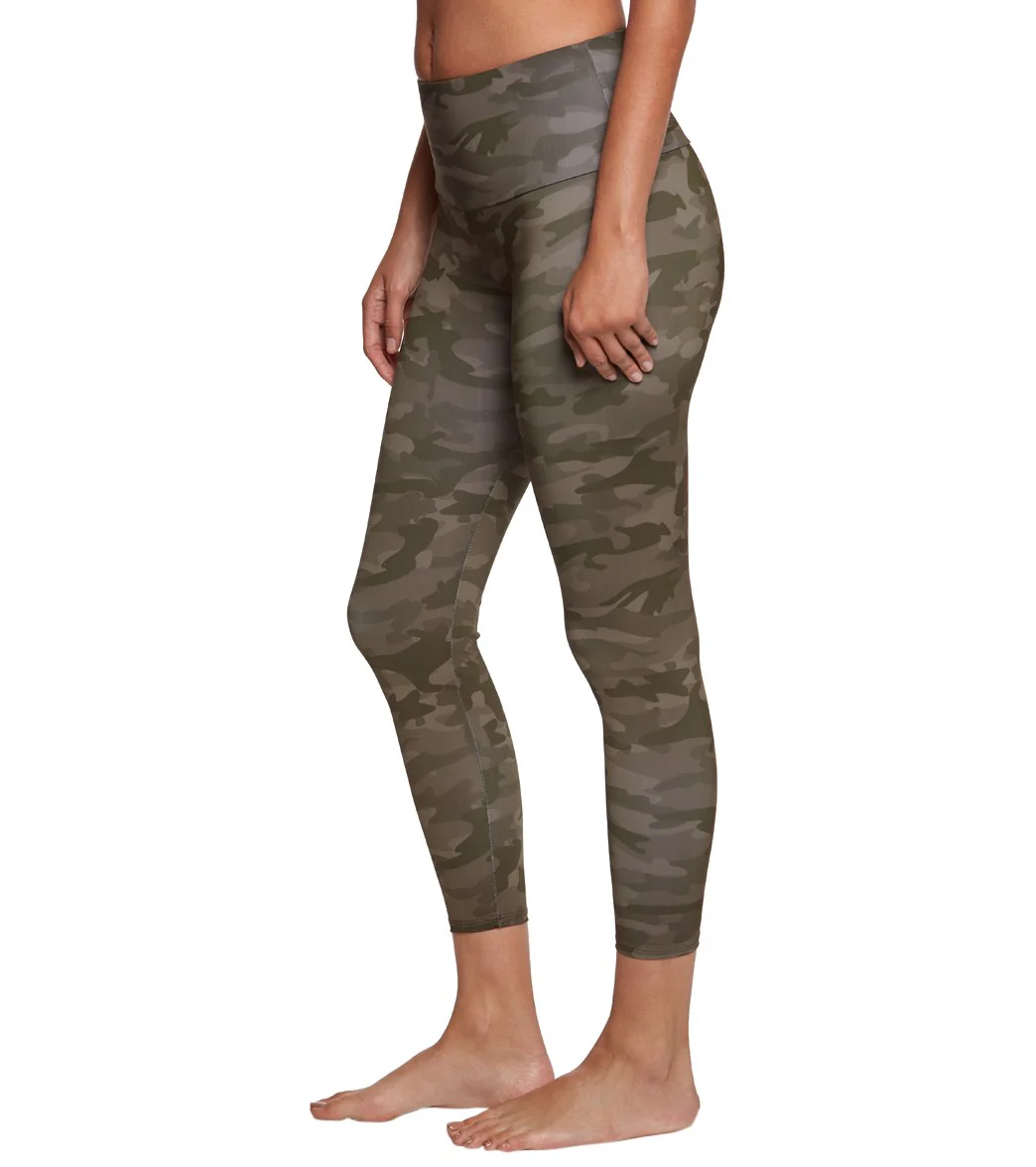 Onzie High Waisted Basic 7/8 Yoga Leggings Moss Camo