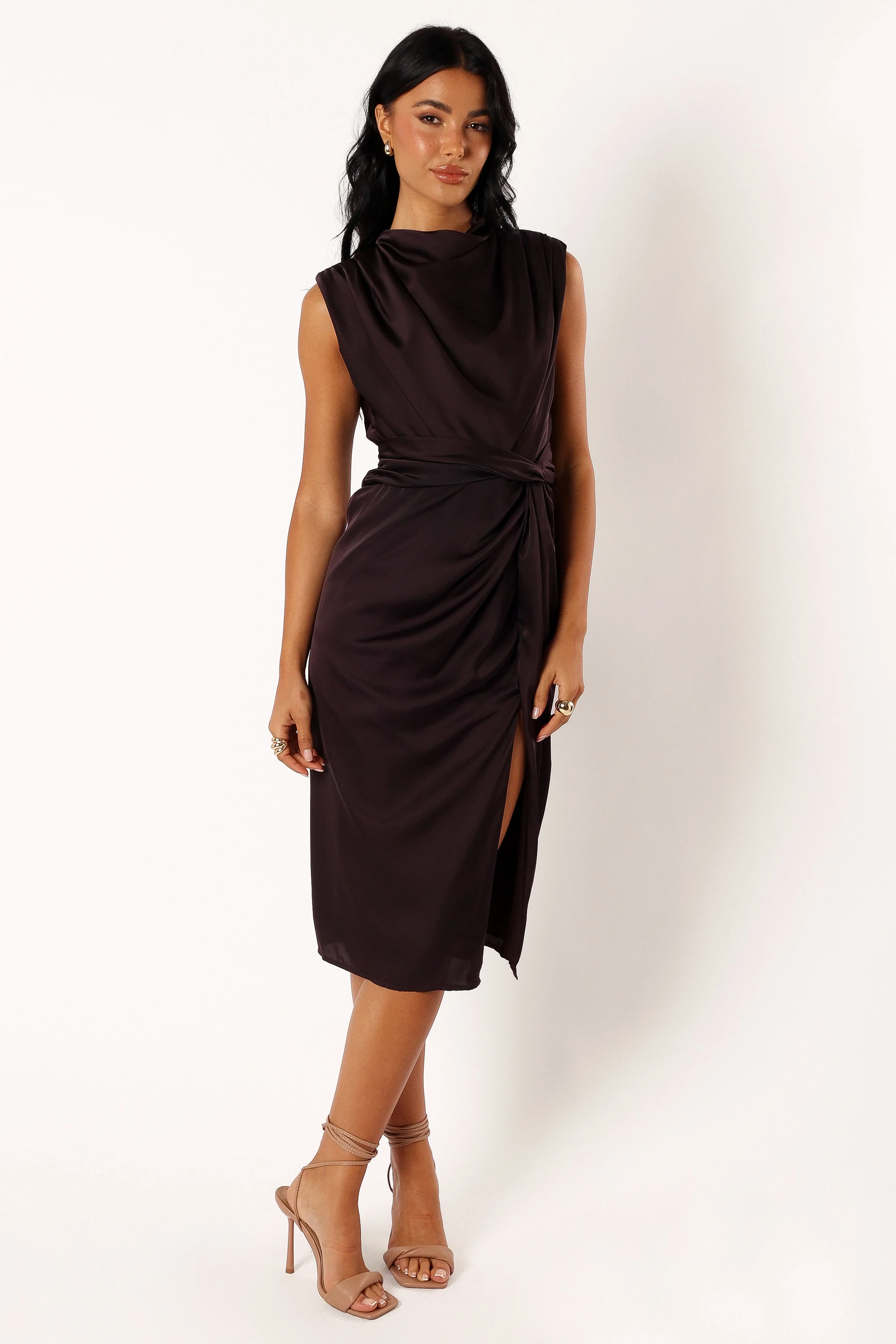 Dina Midi Dress - Black Coffee