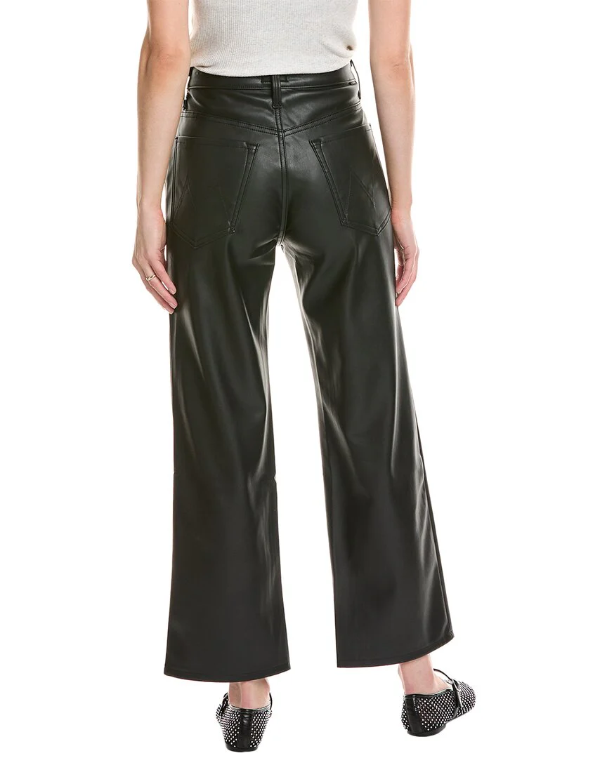 MOTHER The Rambler Zip Ankle Black Wide Straight Leg Jean