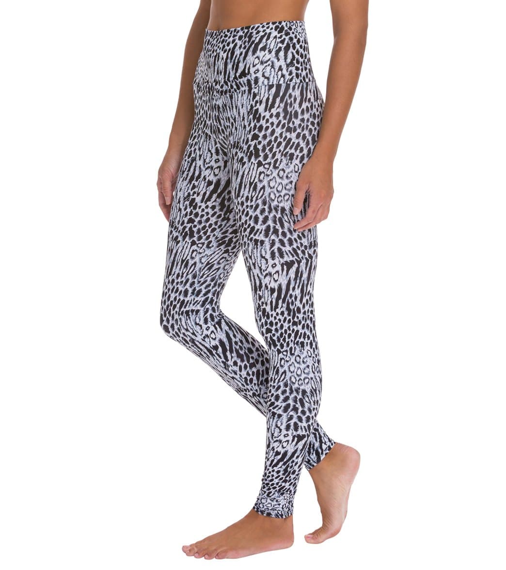 Onzie High Waisted Yoga Leggings White Tiger
