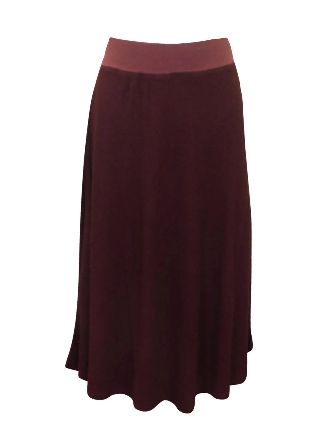 Ribbed Full Skirt In Bordeaux