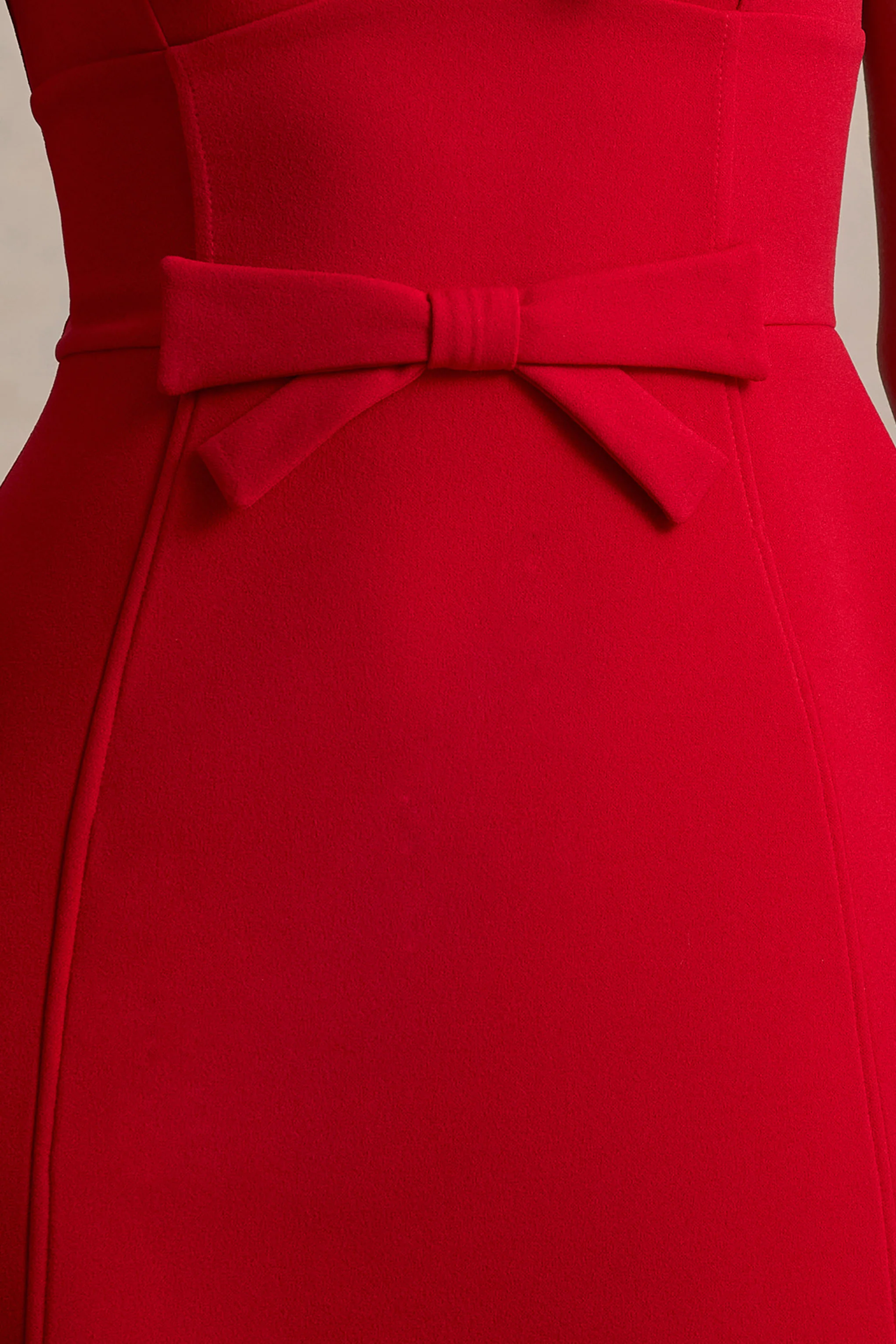 Corey | Red Sweetheart Mini Dress With Bow Details