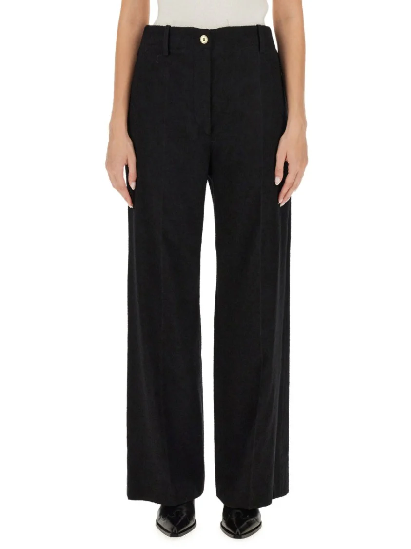 Wide-Leg Black Pants With High Waist