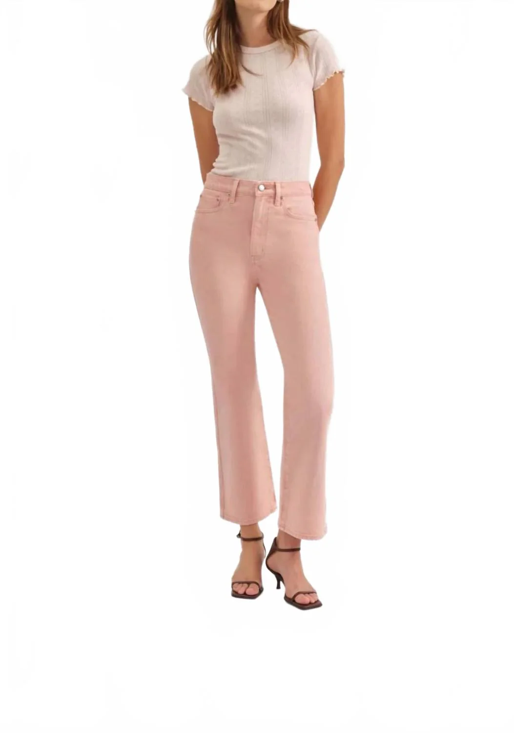 Soho Cropped Flare Jeans In Rosewater