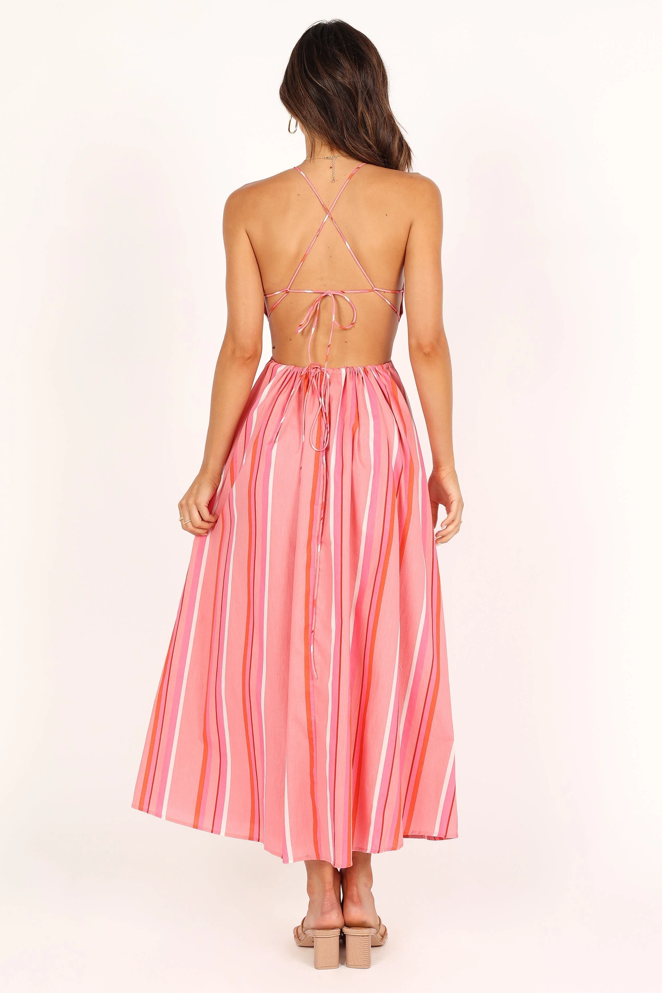 Madam Midi Dress - Pink Stripe