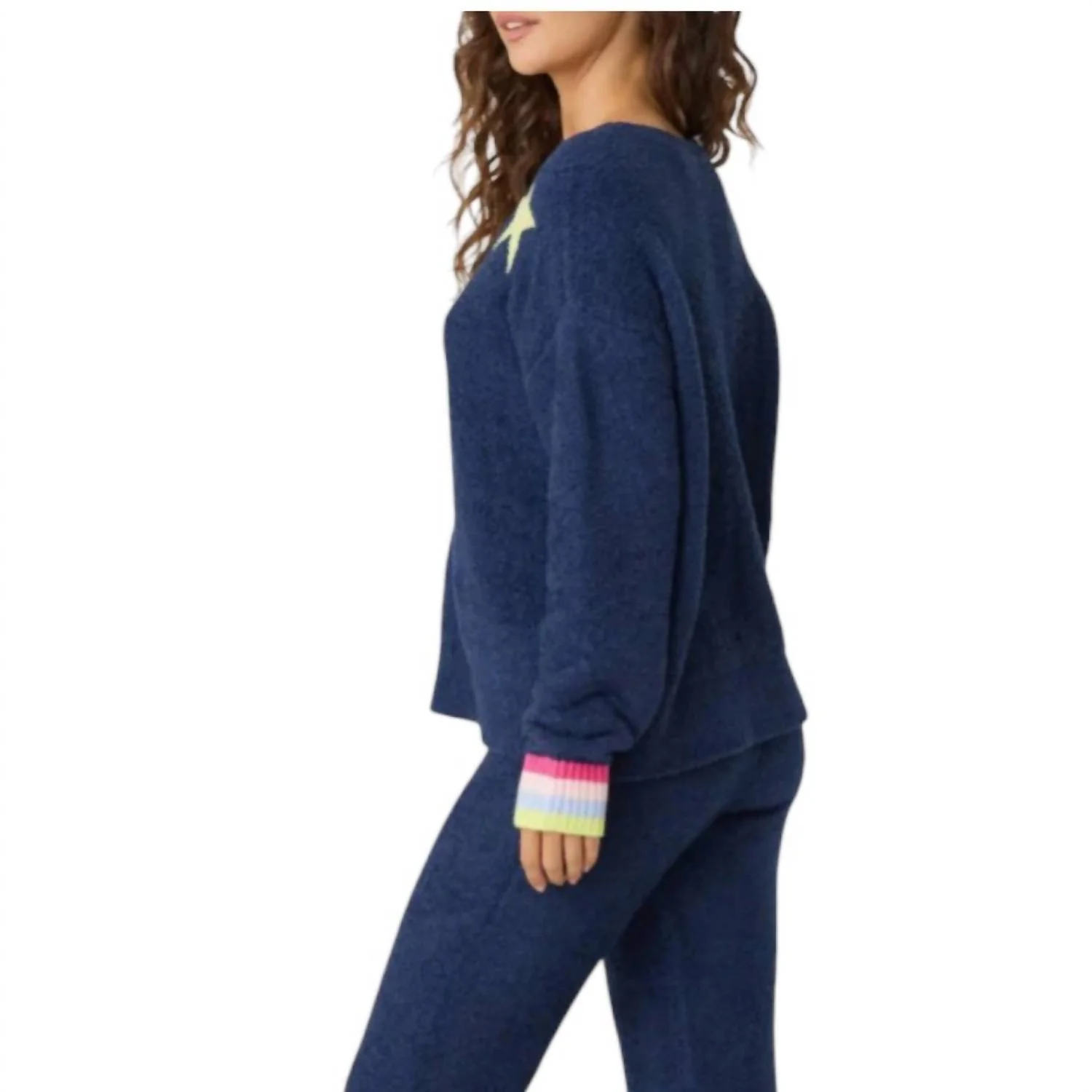 Marshmallow Star Party Top In Navy