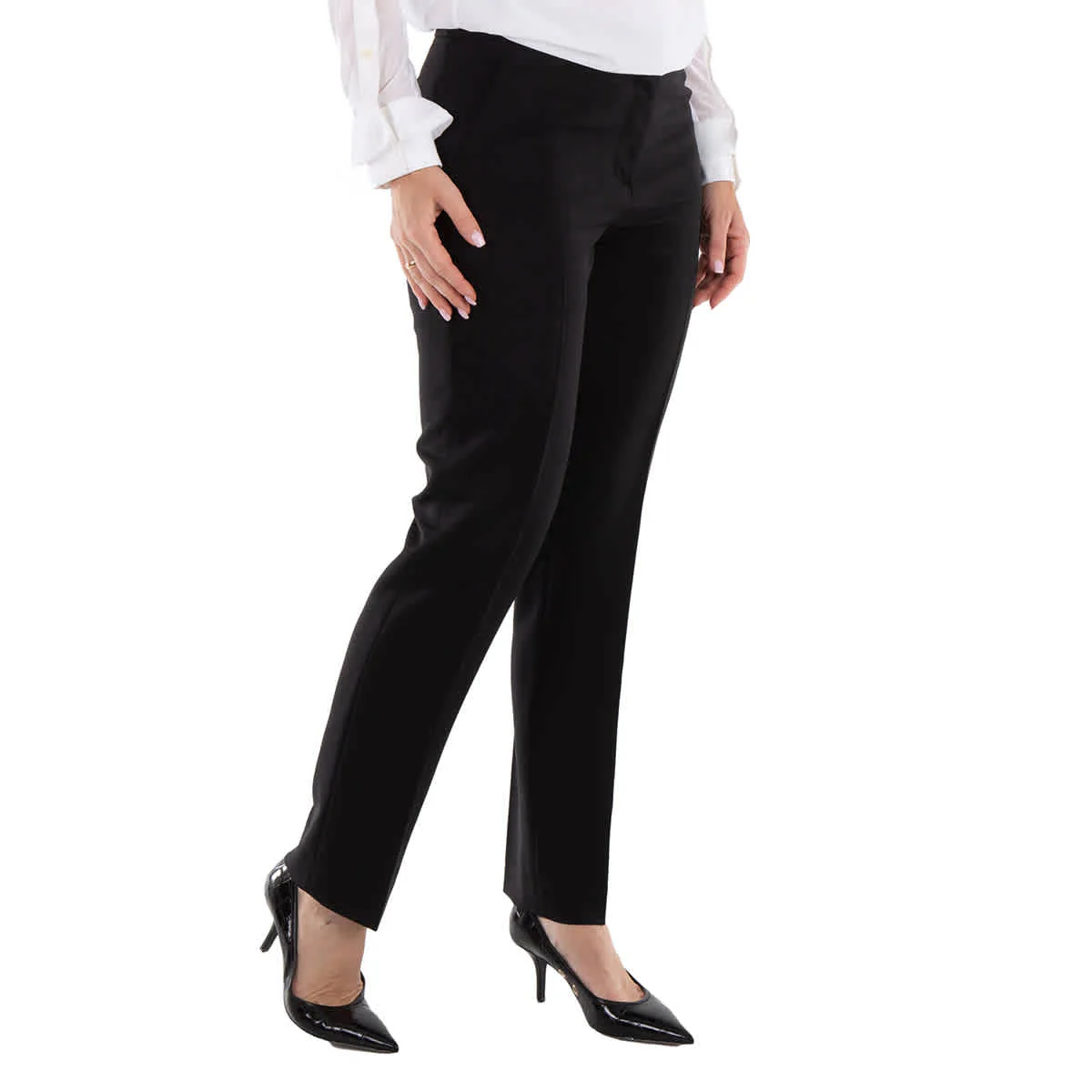 Burberry Aimie Mohair Wool Tailored Trousers In Black