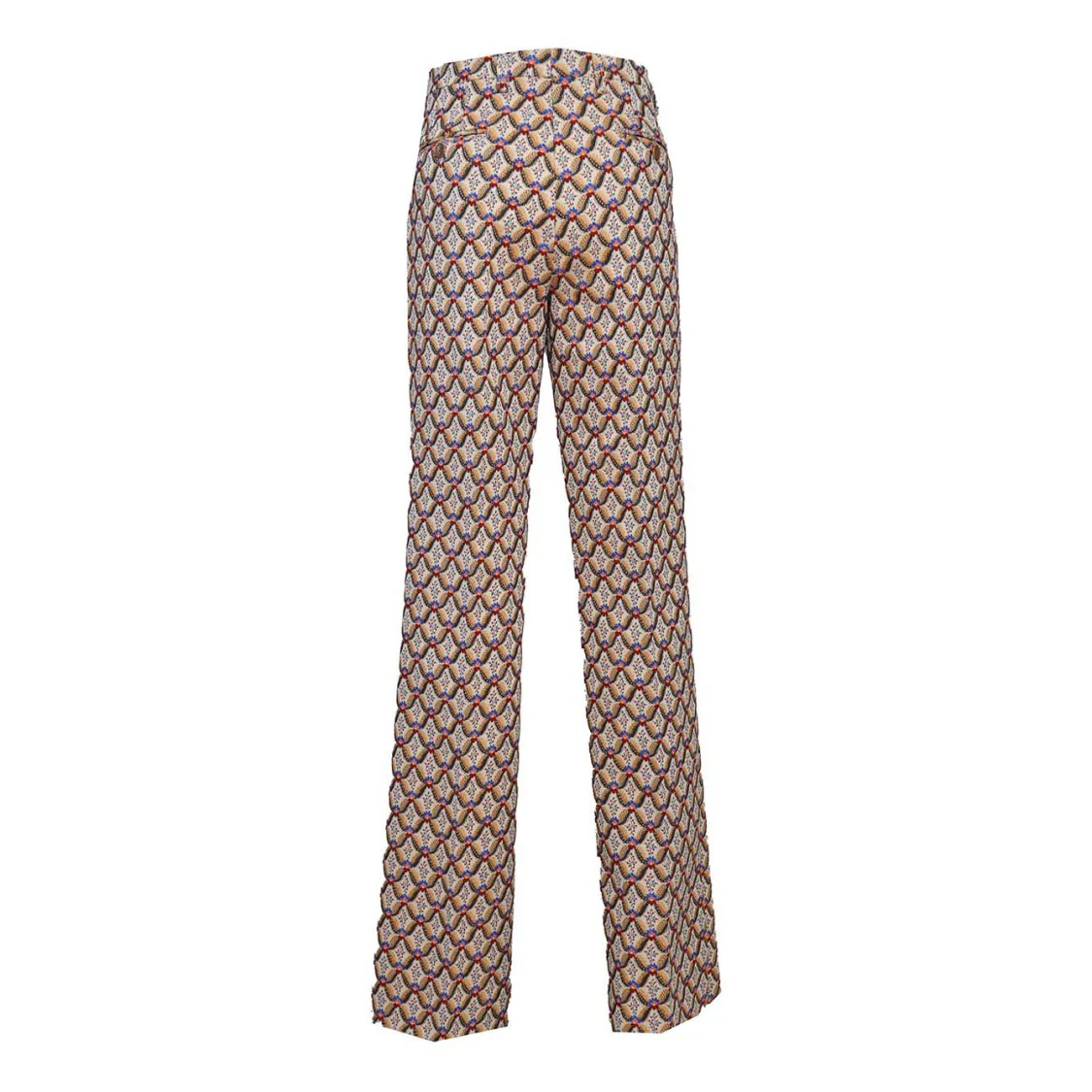 Jacquard Straight Pants Multicolor Tie Patterns