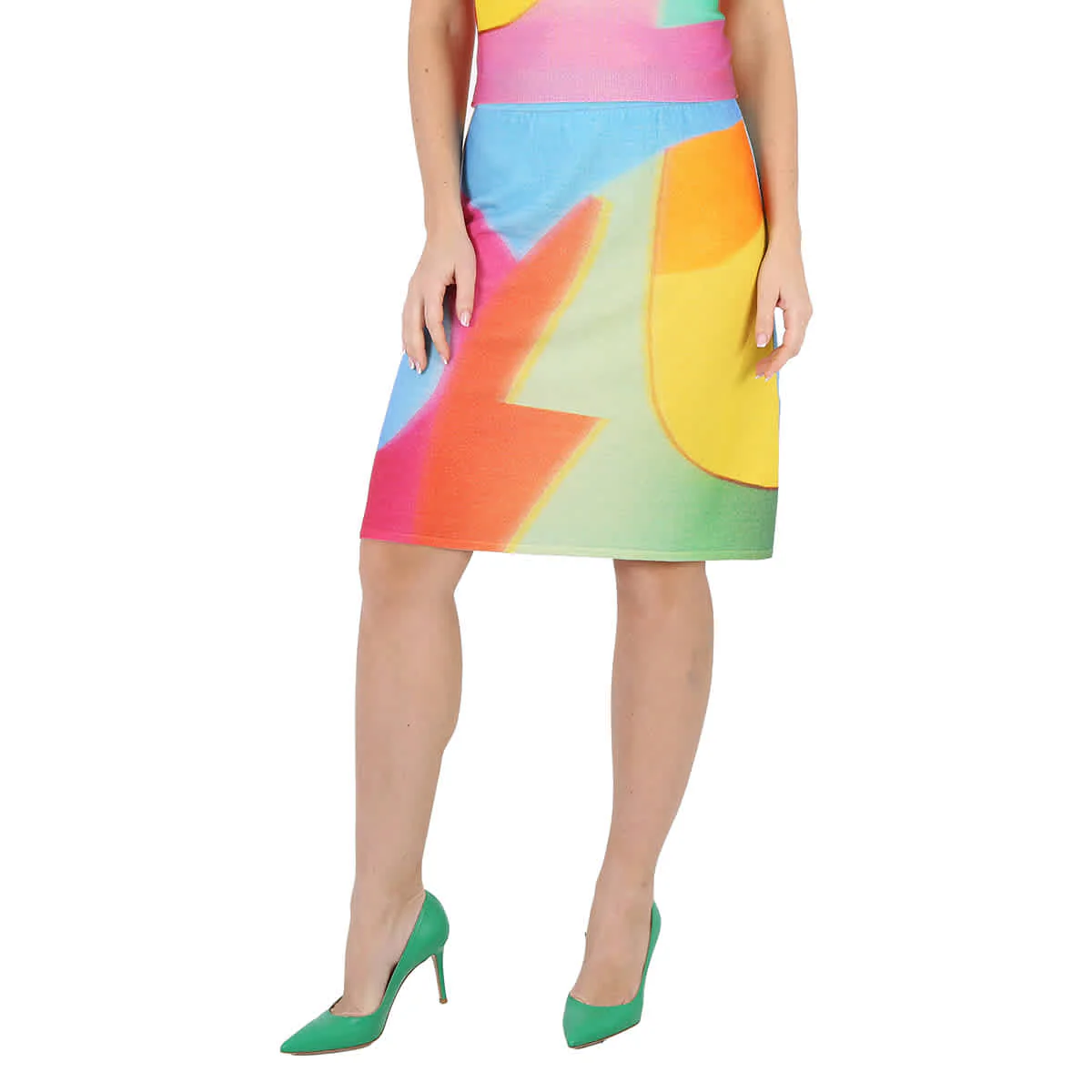 Moschino Multi Projection Print Merino Wool Skirt