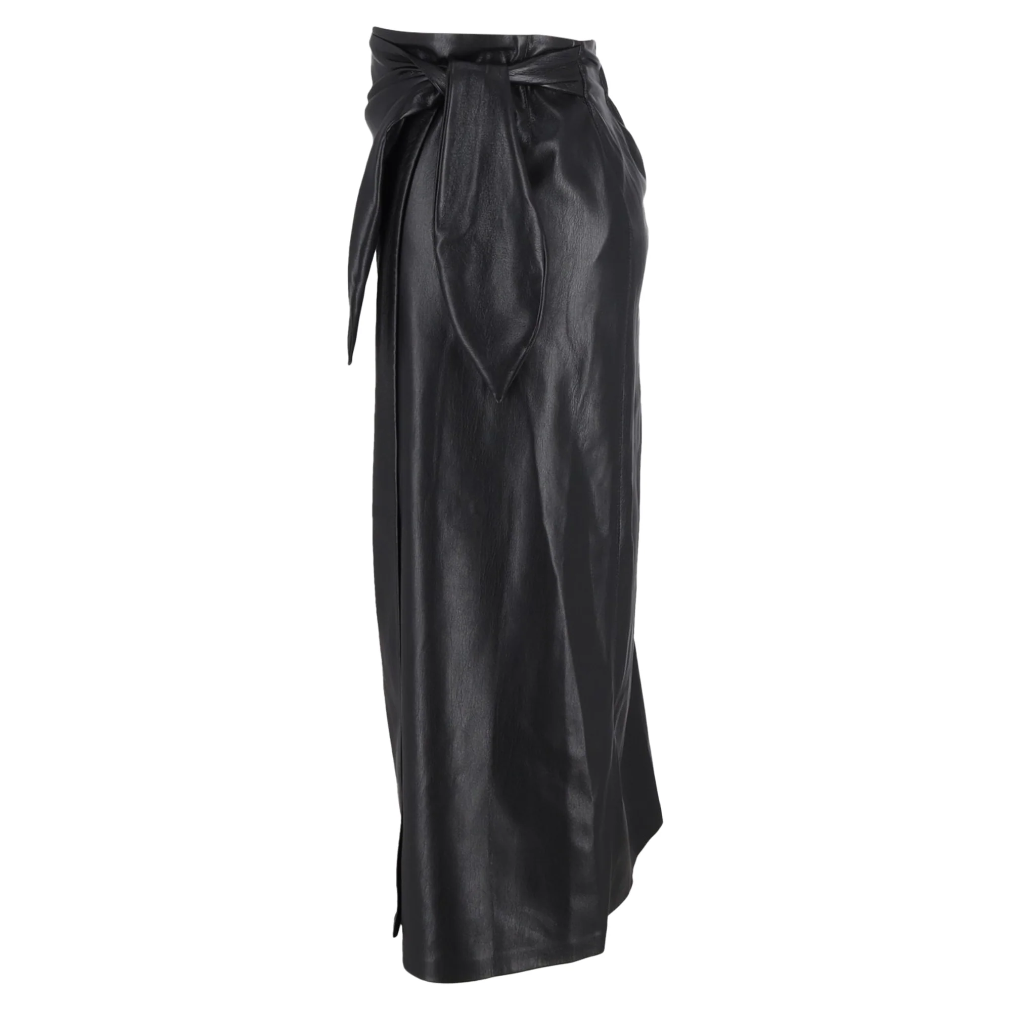 Nanushka Amas Wrap Skirt in Black Vegan Leather