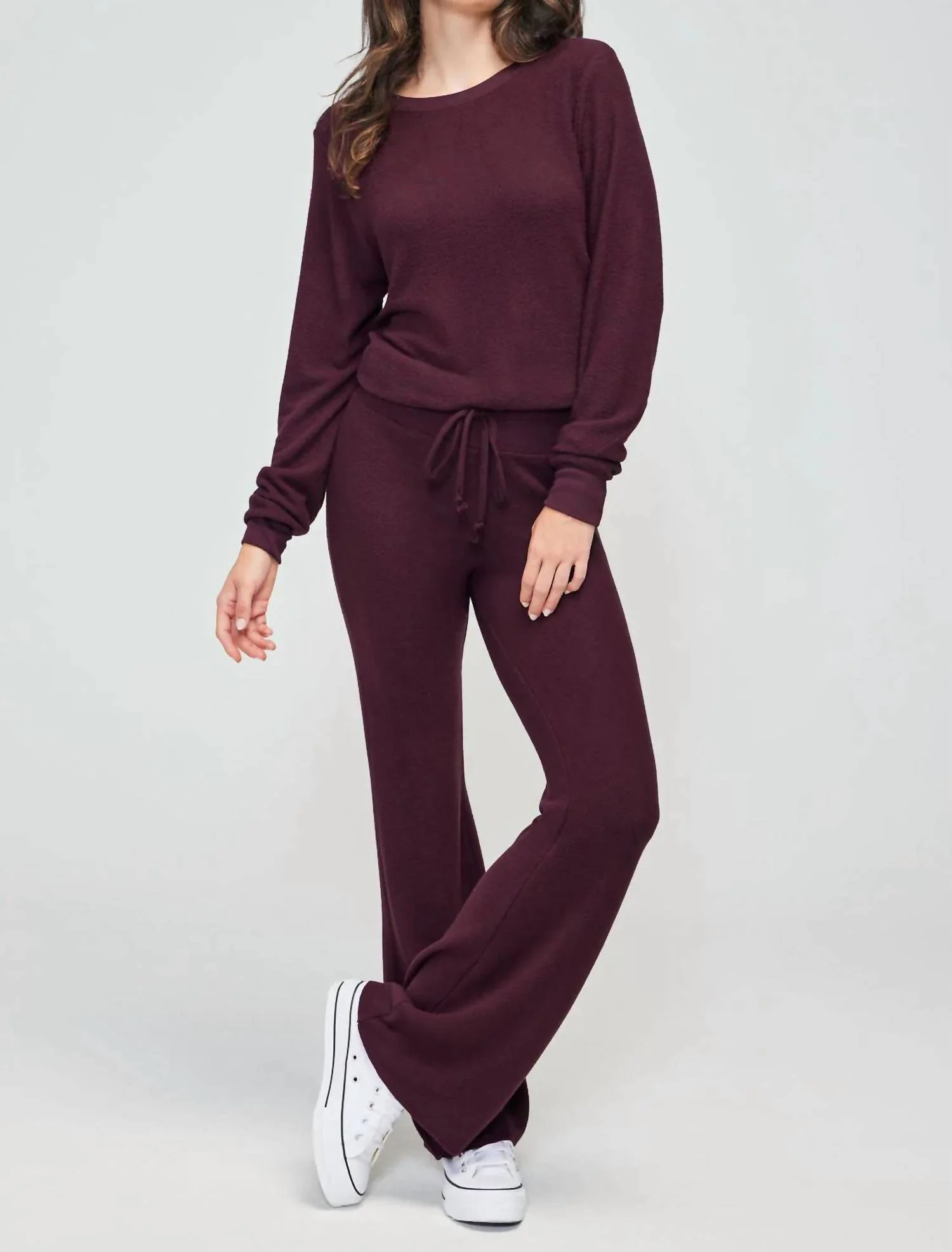 Baggy Beach Top In Fig Set In Maroon