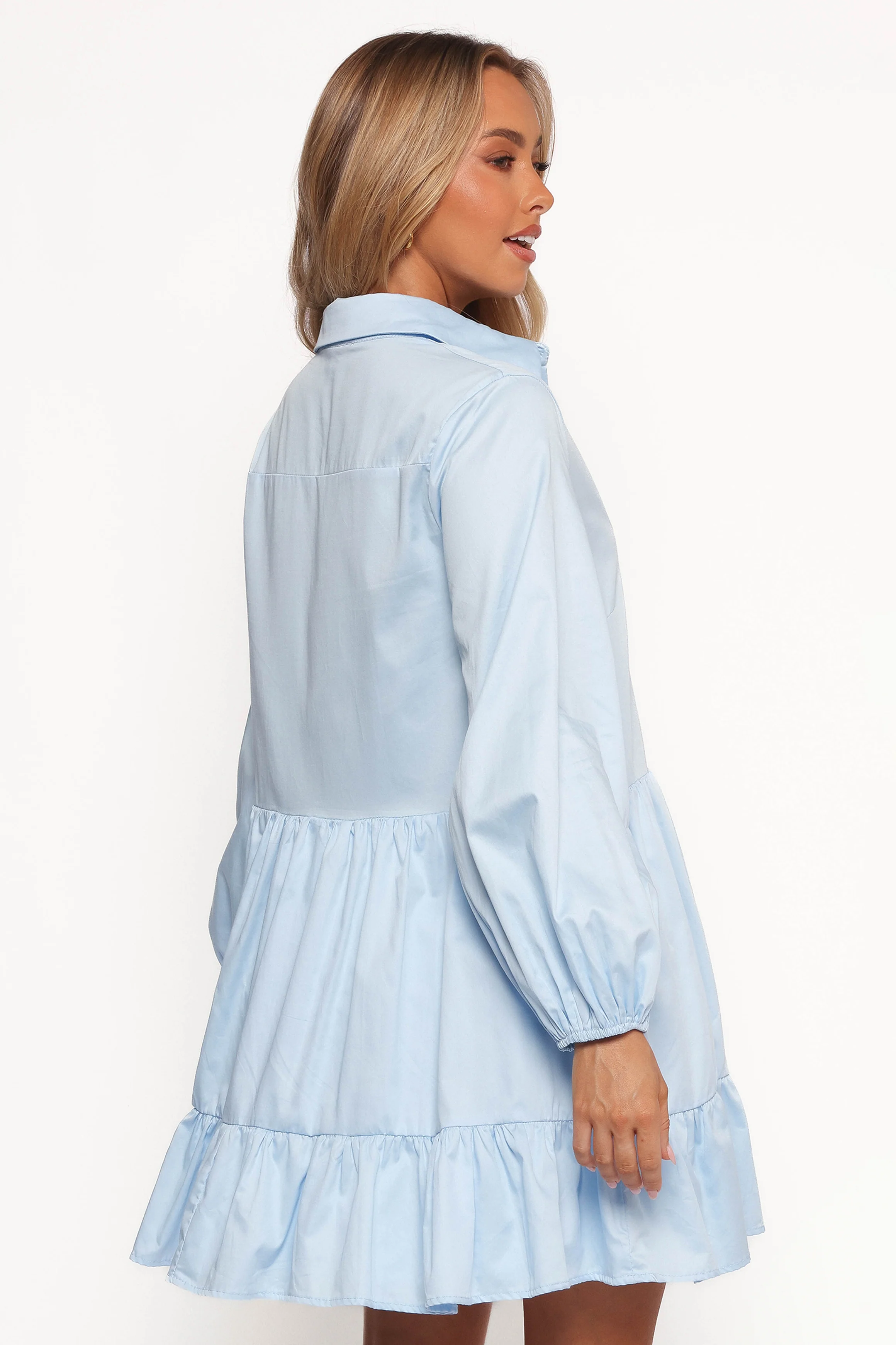 Carlotta Long Sleeve Mini Dress - Blue