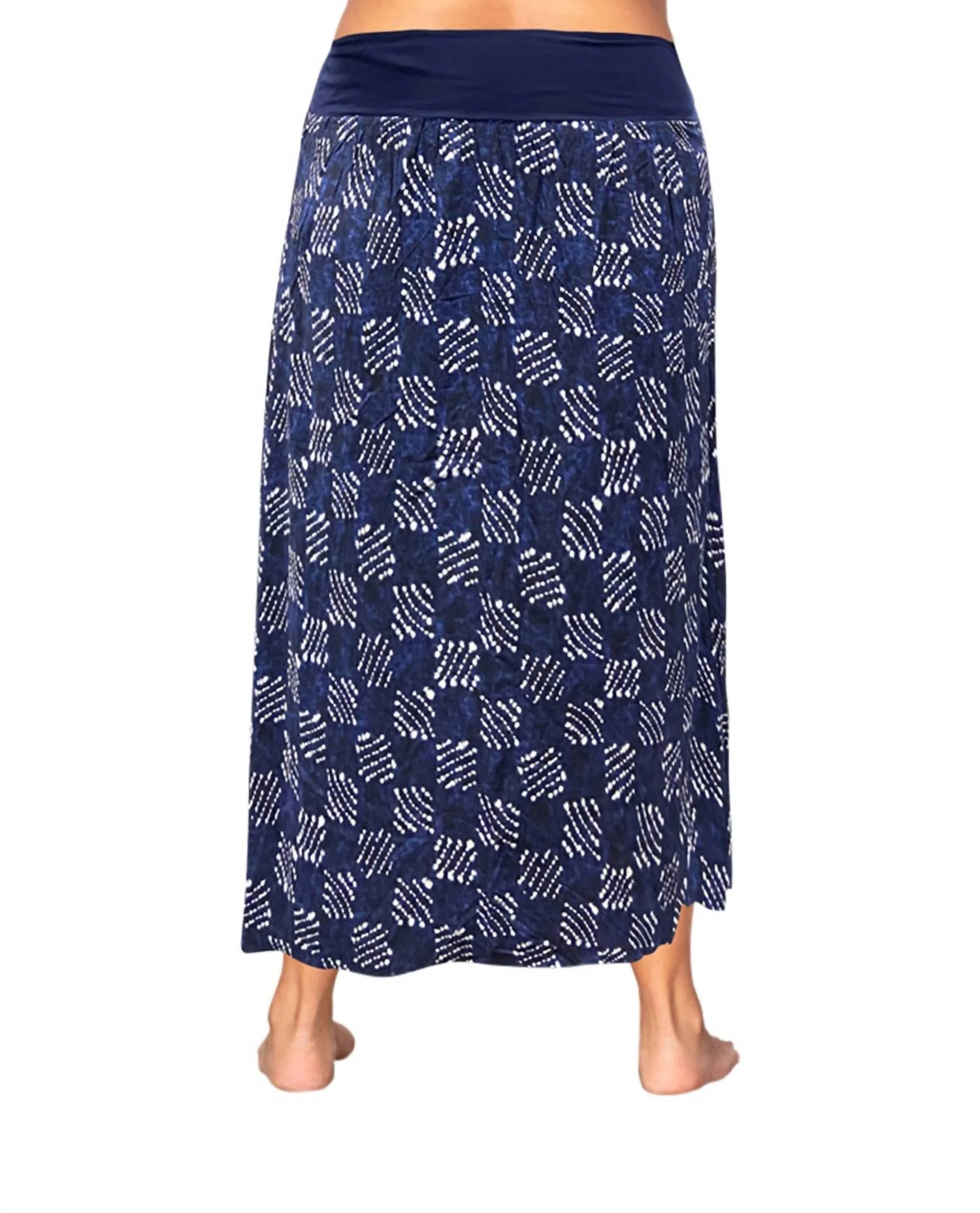 Printed Maxi Skirt - Plus In Blue Tribal