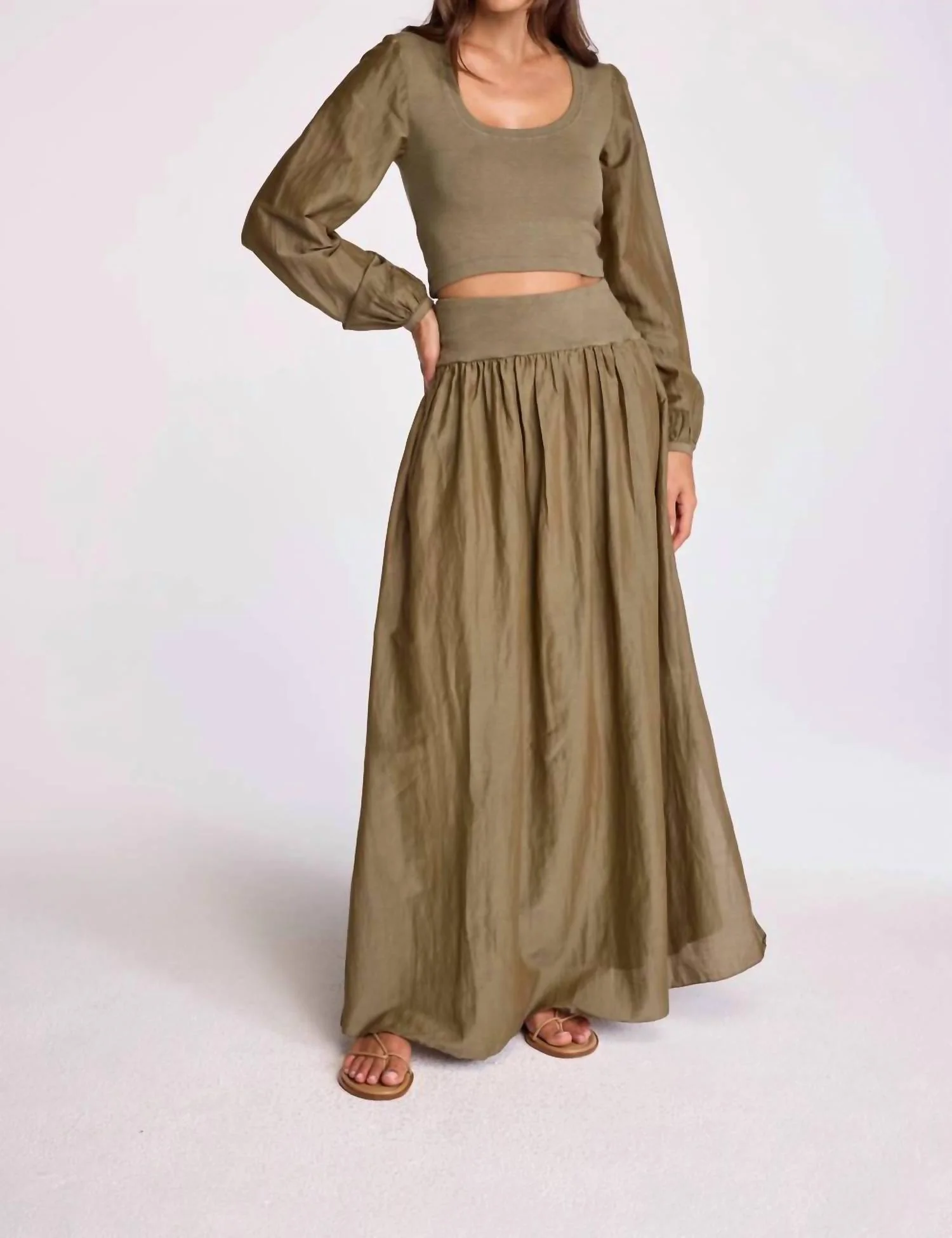 Jones Maxi Skirt In Moss