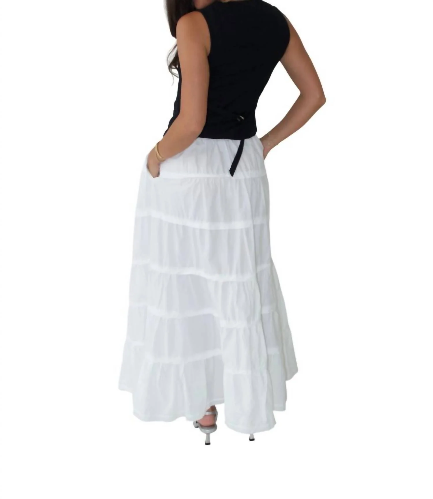 Tiered Skirt In White